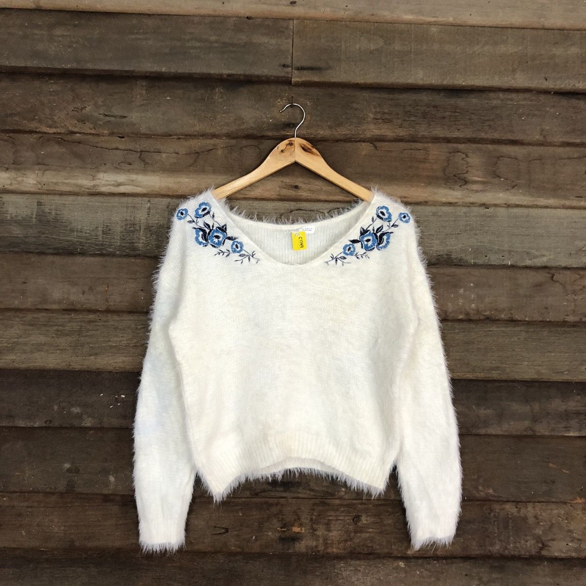 Homespun Knitwear D Joyra MotoMashi White Mohair Shag Shaggy Knitwear #c1149 Size M / US 6-8 / IT 42-44 - 1 Thumbnail