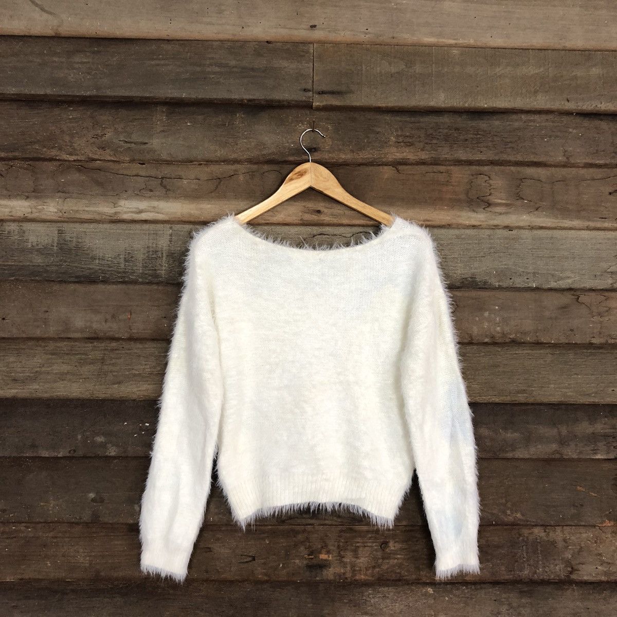 Homespun Knitwear D Joyra MotoMashi White Mohair Shag Shaggy Knitwear #c1149 Size M / US 6-8 / IT 42-44 - 11 Thumbnail
