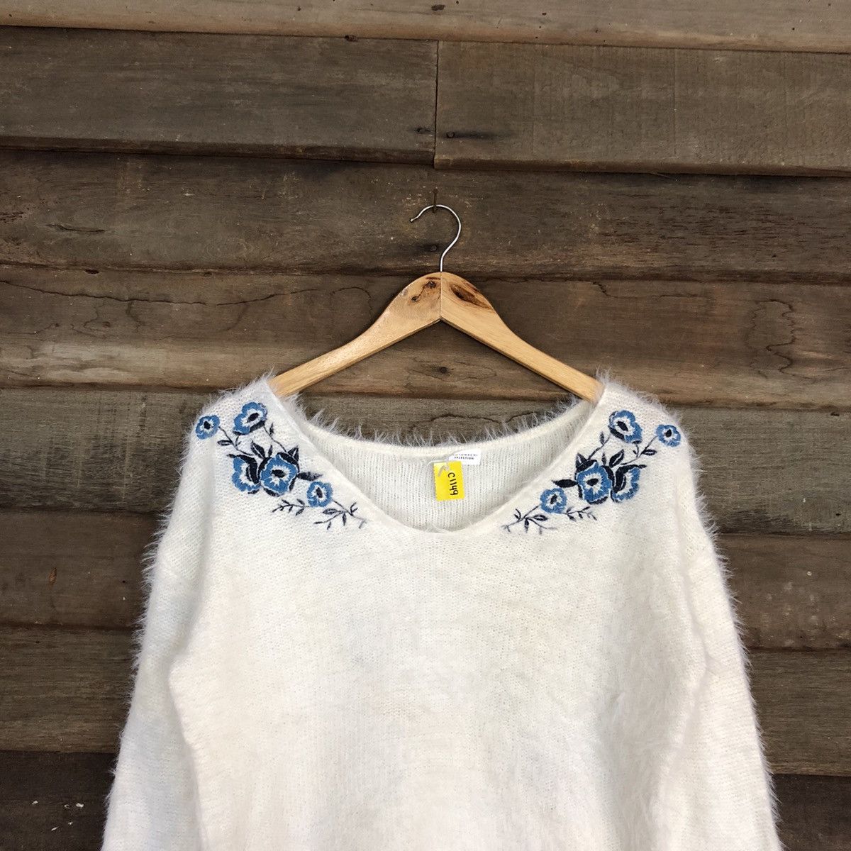 Homespun Knitwear D Joyra MotoMashi White Mohair Shag Shaggy Knitwear #c1149 Size M / US 6-8 / IT 42-44 - 2 Thumbnail