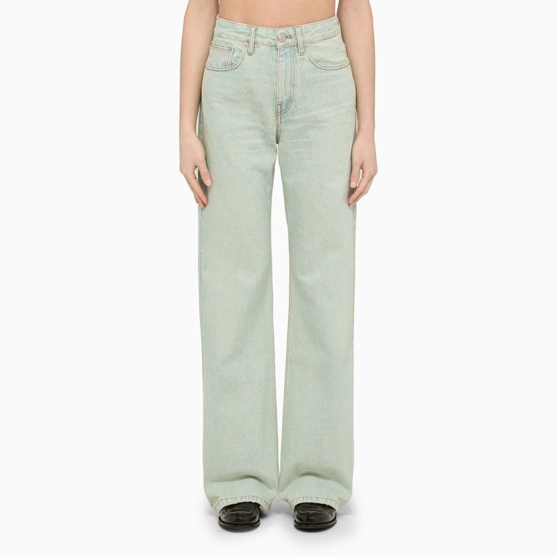 ボトムスその他 Ami Paris Wide lime-coloured wool trousers AMI PARIS - OLIVE WOOL AND VISCOSE WIDE-LEG TROUSERS – LE