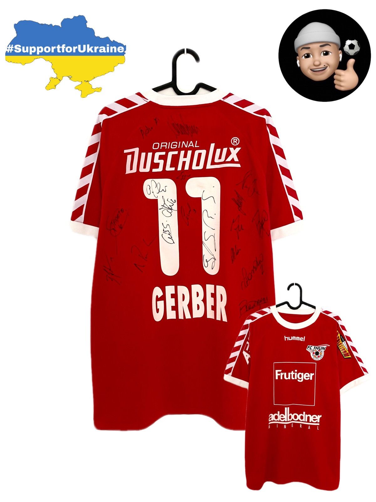 Hummel × Vintage 2005 2006 Thun MATCH ISSUE Gerber Hummel Soccer Jersey Size US L / EU 52-54 / 3 - 1 Thumbnail