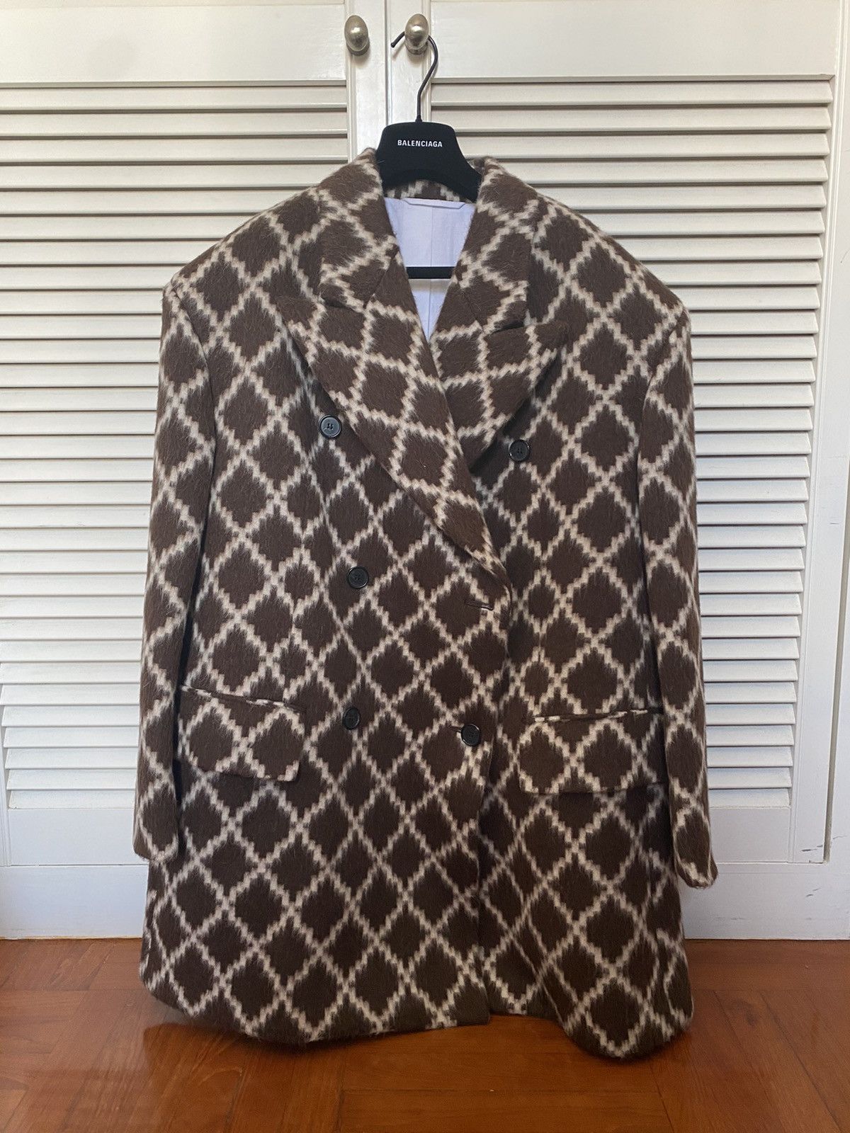 image of Calvin Klein 205W39Nyc Alpaca-Wool Coat in Brown, Women's (Size Small)