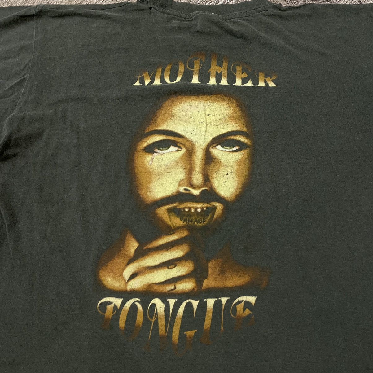 Vintage Vintage 90s Graphic Tee Sun Faded Faded Black Goth Slim XL Size US XL / EU 56 / 4 - 5 Thumbnail