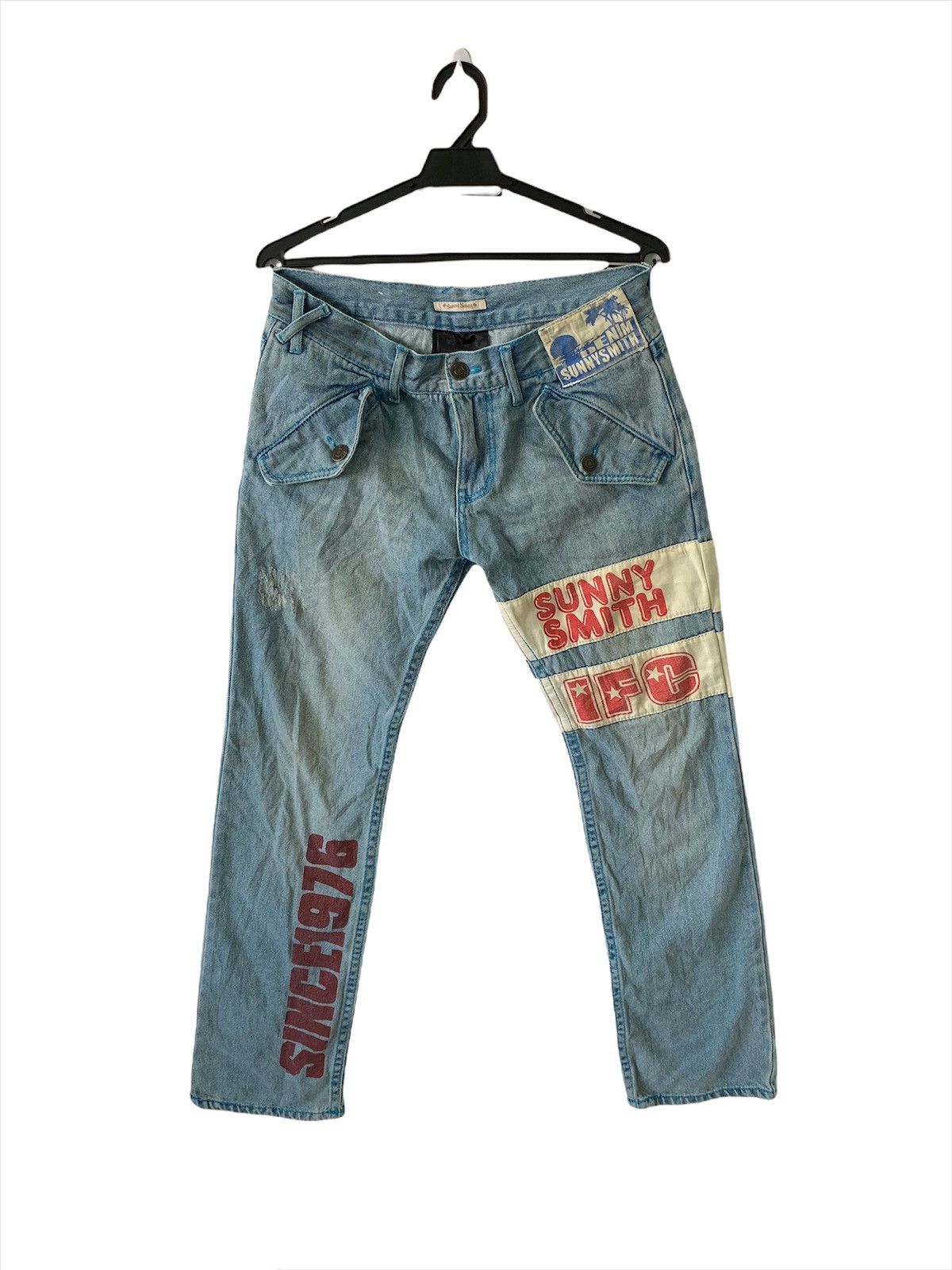 Designer × Japanese Brand Sunny Smith Patchwork Flared Jeans Denim Trousers Pant Size US 32 / EU 48 - 1 Thumbnail