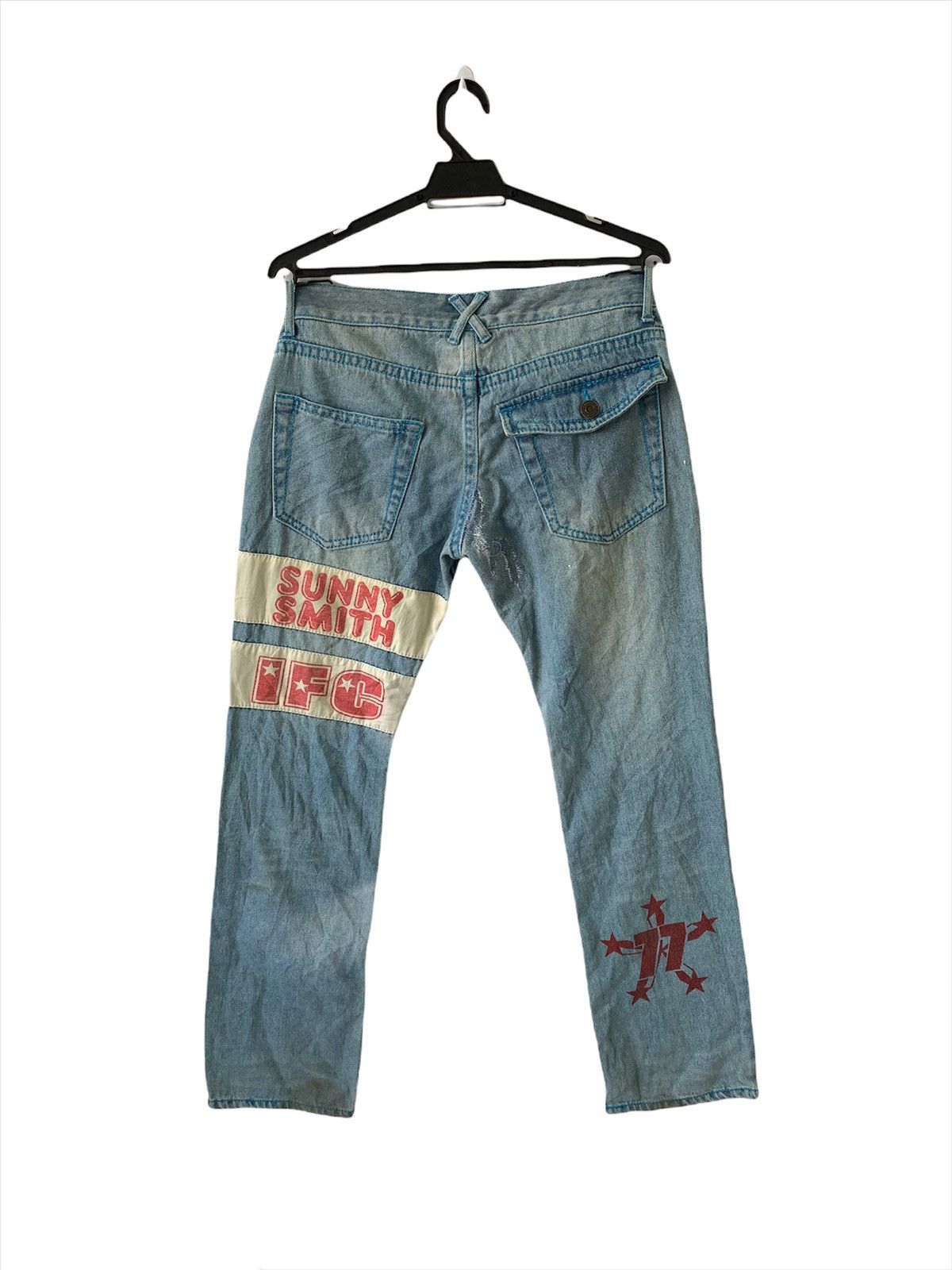 Designer × Japanese Brand Sunny Smith Patchwork Flared Jeans Denim Trousers Pant Size US 32 / EU 48 - 5 Thumbnail