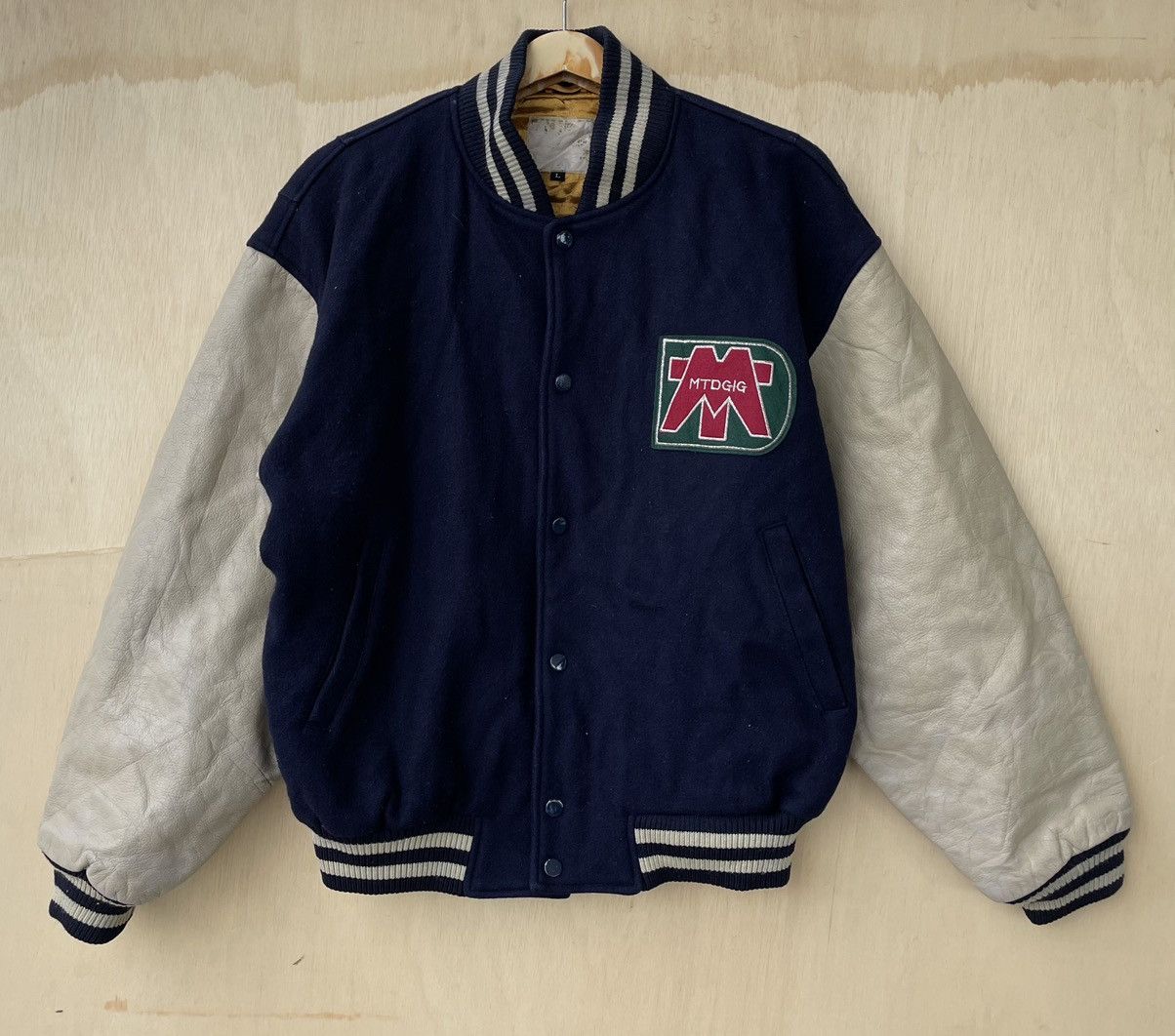 image of Mtd Outsiders Varsity Jacket in Navy, Men's (Size Large)