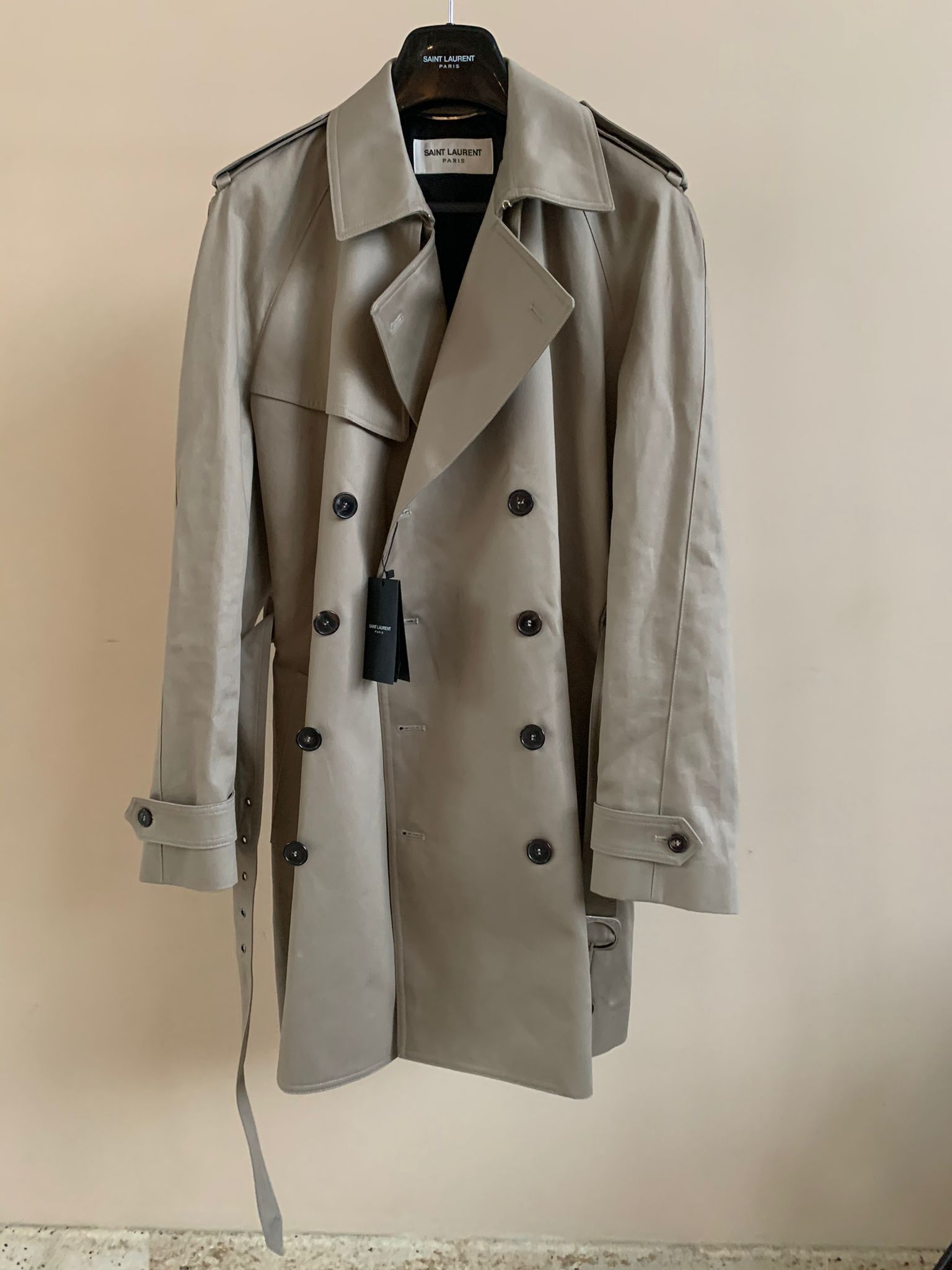 Saint Laurent Paris Belted Trench Coat Size US L / EU 52-54 / 3 - 1 Thumbnail