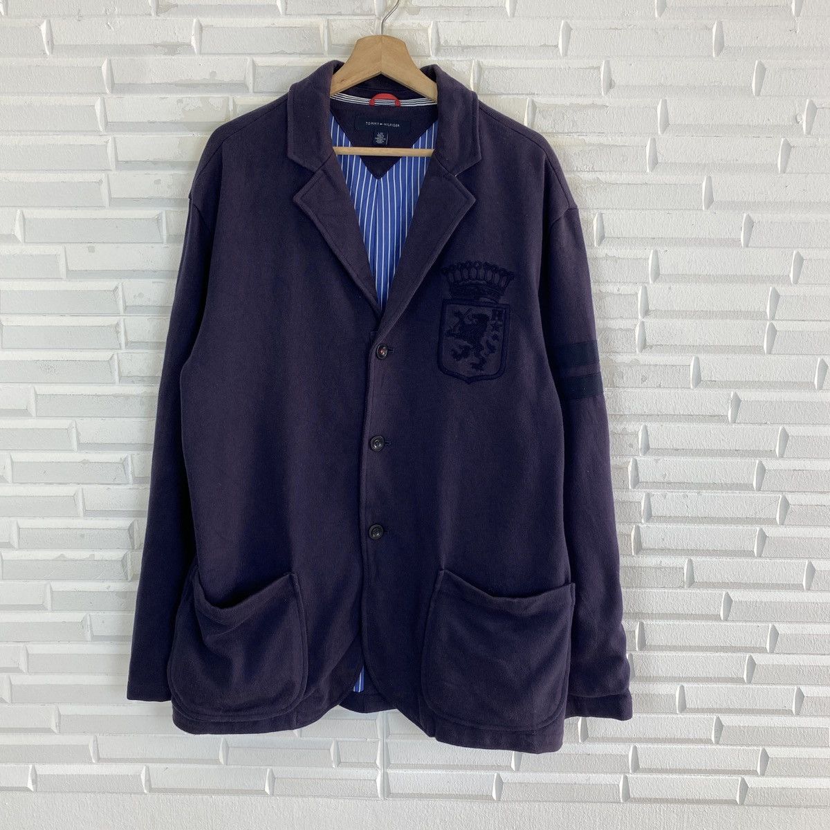 Designer Tommy Hilfiger Embroidery Button Up Coat Size US L / EU 52-54 / 3 - 2 Thumbnail