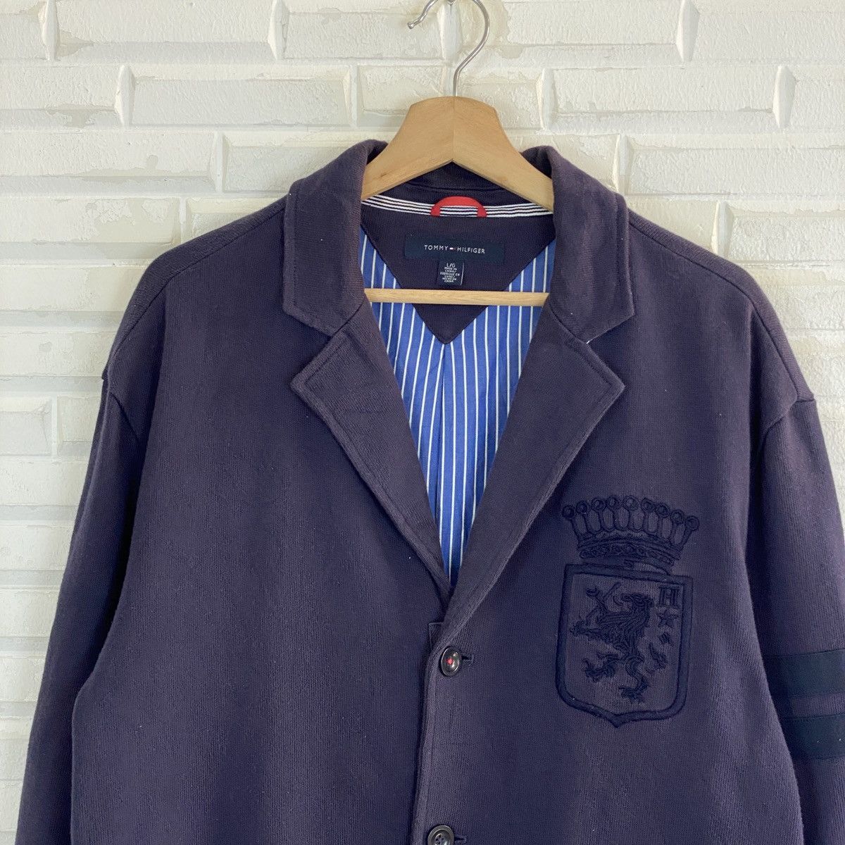 Designer Tommy Hilfiger Embroidery Button Up Coat Size US L / EU 52-54 / 3 - 4 Thumbnail