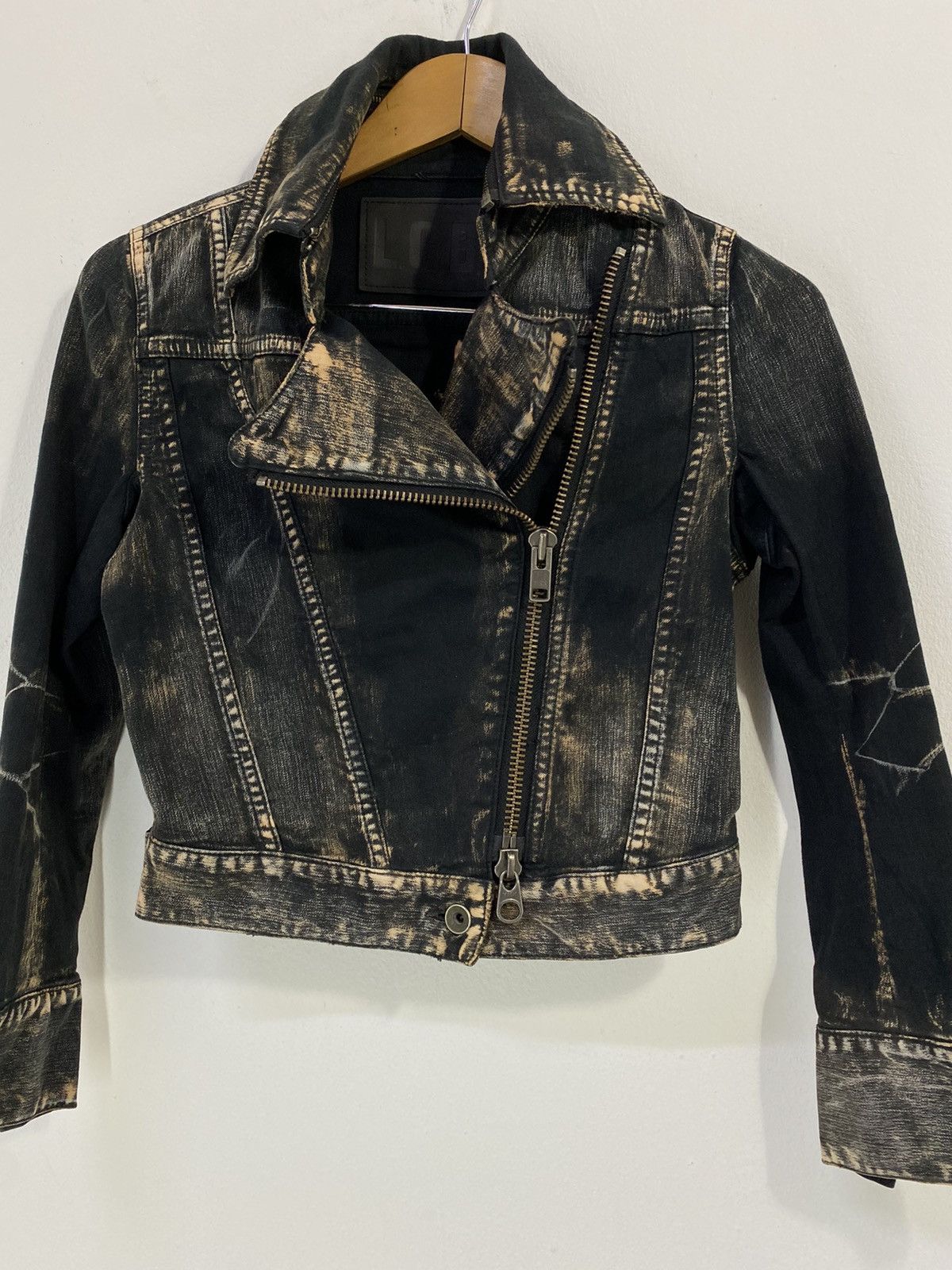 Le Grande Bleu (L.G.B.) L.G.B Distressed Double Collar Cropped Jacket Ocean/GR-1 Size US XS / EU 42 / 0 - 3 Thumbnail
