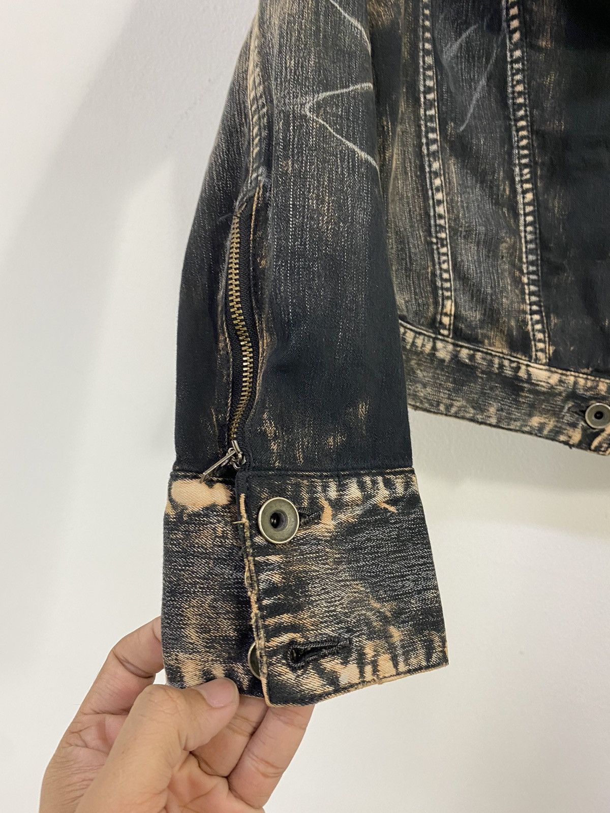 Le Grande Bleu (L.G.B.) L.G.B Distressed Double Collar Cropped Jacket Ocean/GR-1 Size US XS / EU 42 / 0 - 7 Thumbnail