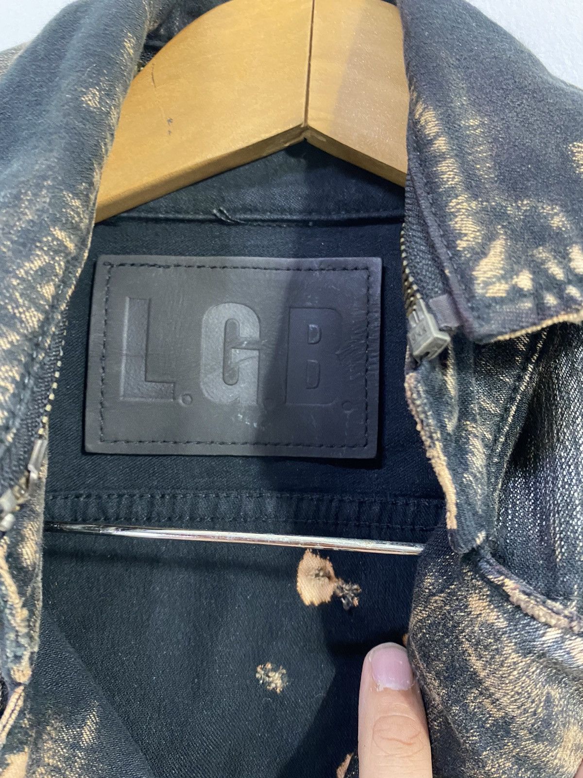 Le Grande Bleu (L.G.B.) L.G.B Distressed Double Collar Cropped Jacket Ocean/GR-1 Size US XS / EU 42 / 0 - 4 Thumbnail