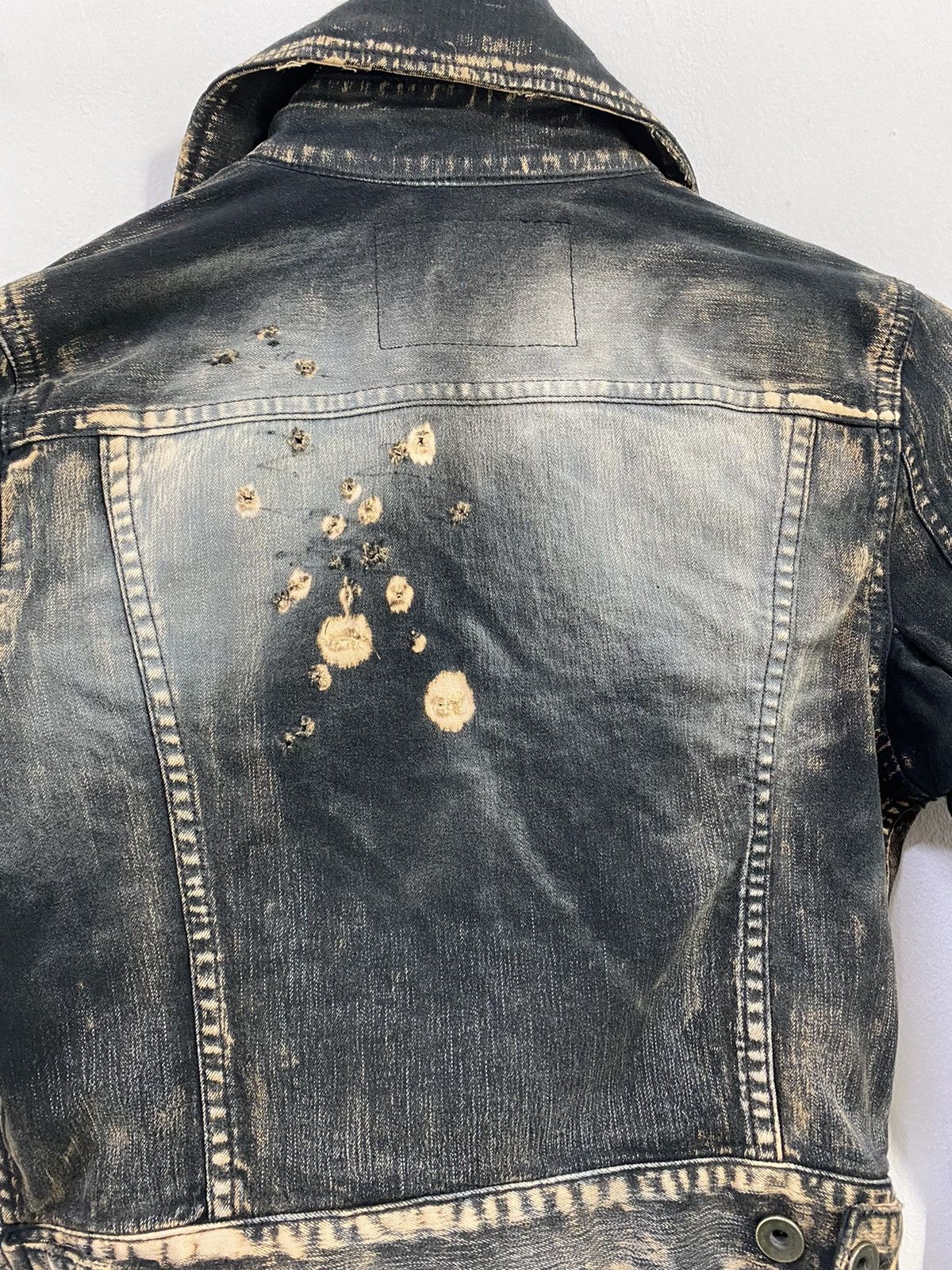 Le Grande Bleu (L.G.B.) L.G.B Distressed Double Collar Cropped Jacket Ocean/GR-1 Size US XS / EU 42 / 0 - 5 Thumbnail
