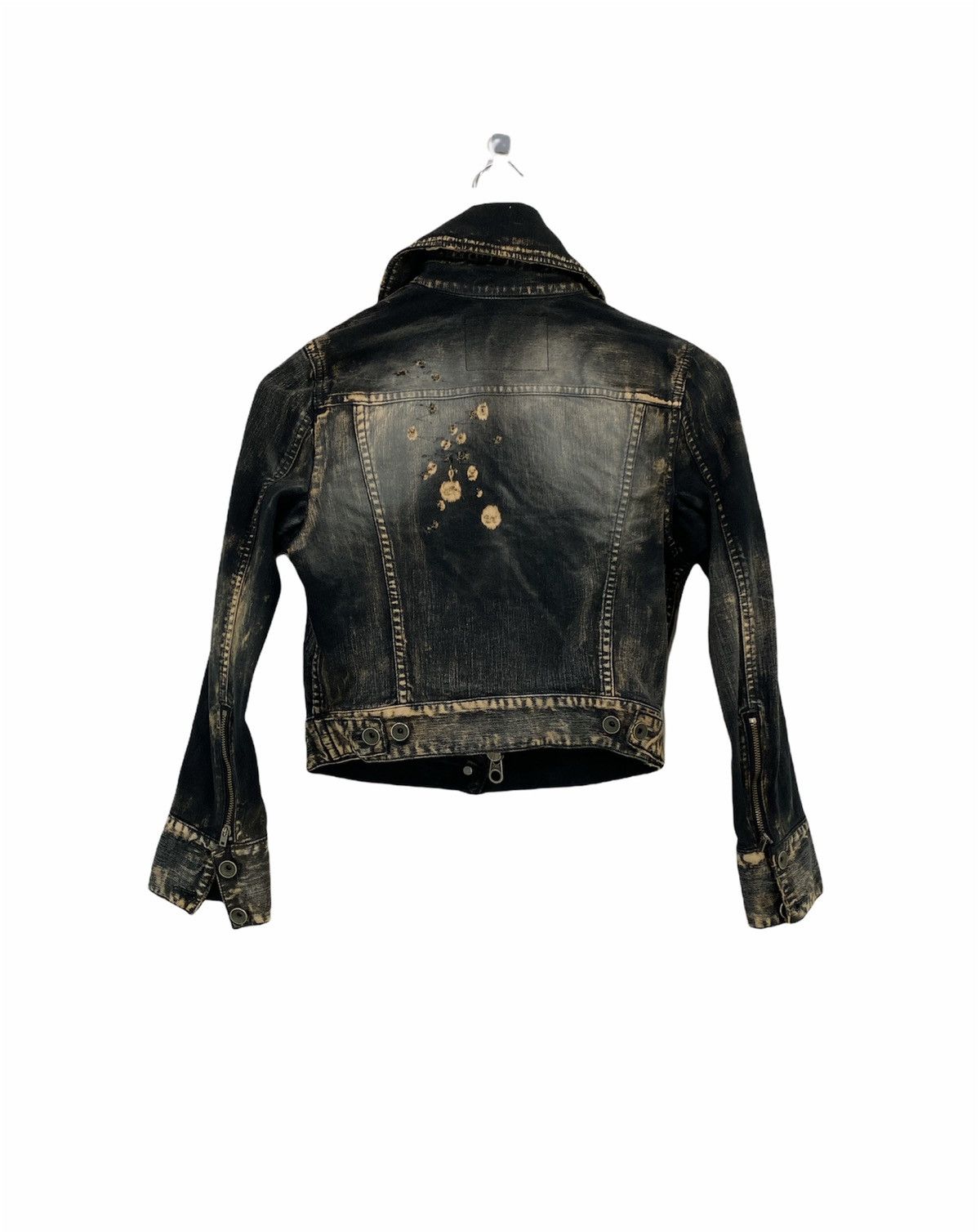 Le Grande Bleu (L.G.B.) L.G.B Distressed Double Collar Cropped Jacket Ocean/GR-1 Size US XS / EU 42 / 0 - 2 Thumbnail