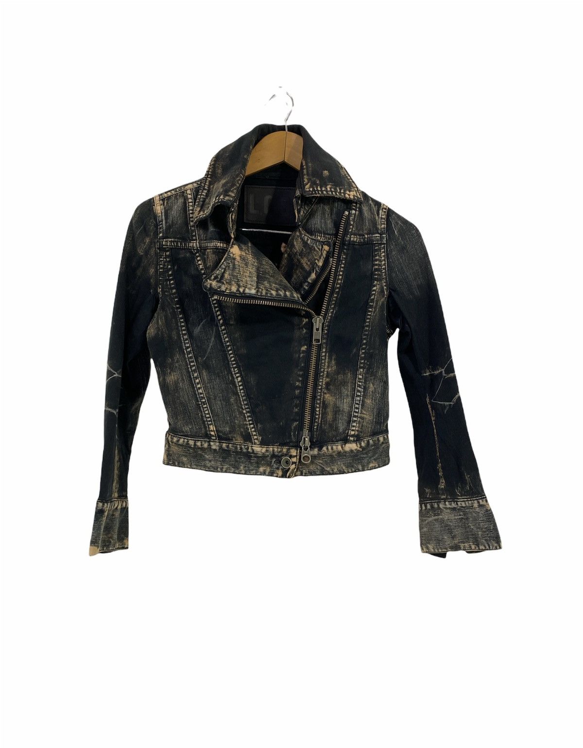 Le Grande Bleu (L.G.B.) L.G.B Distressed Double Collar Cropped Jacket Ocean/GR-1 Size US XS / EU 42 / 0 - 1 Thumbnail