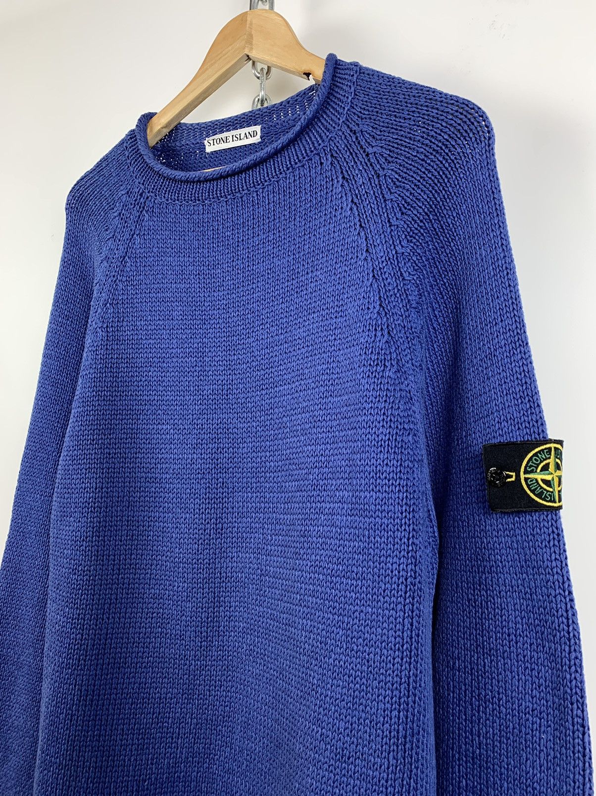 Massimo Osti 80s Vintage Stone Island Archive Blue Sweater Very Rare Size US L / EU 52-54 / 3 - 3 Thumbnail