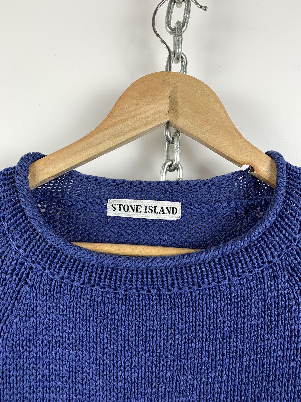 Massimo Osti 80s Vintage Stone Island Archive Blue Sweater Very Rare Size US L / EU 52-54 / 3 - 8 Thumbnail