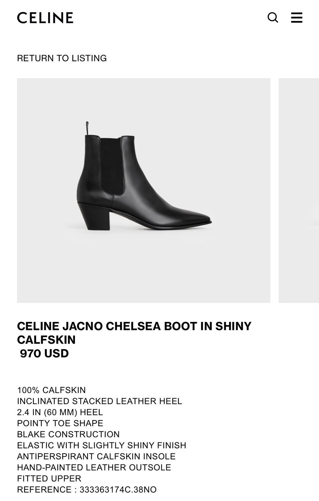Celine × Hedi Slimane SS20 Hedi 60mm Jacno Chelsea Boots39/43/44 Size US 10 / EU 43 - 8 Thumbnail