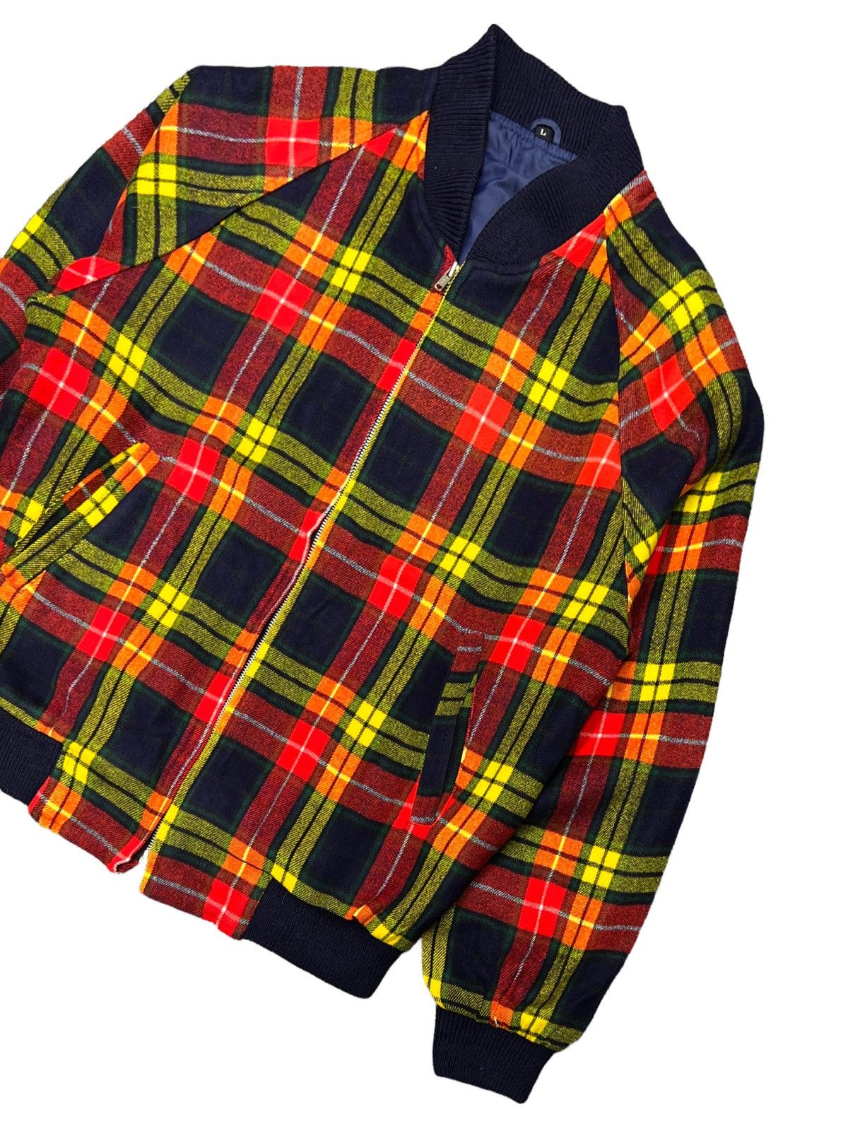Designer Scottish Buchanan Modern Clan Tartan Bomber Jacket Size US M / EU 48-50 / 2 - 9 Thumbnail
