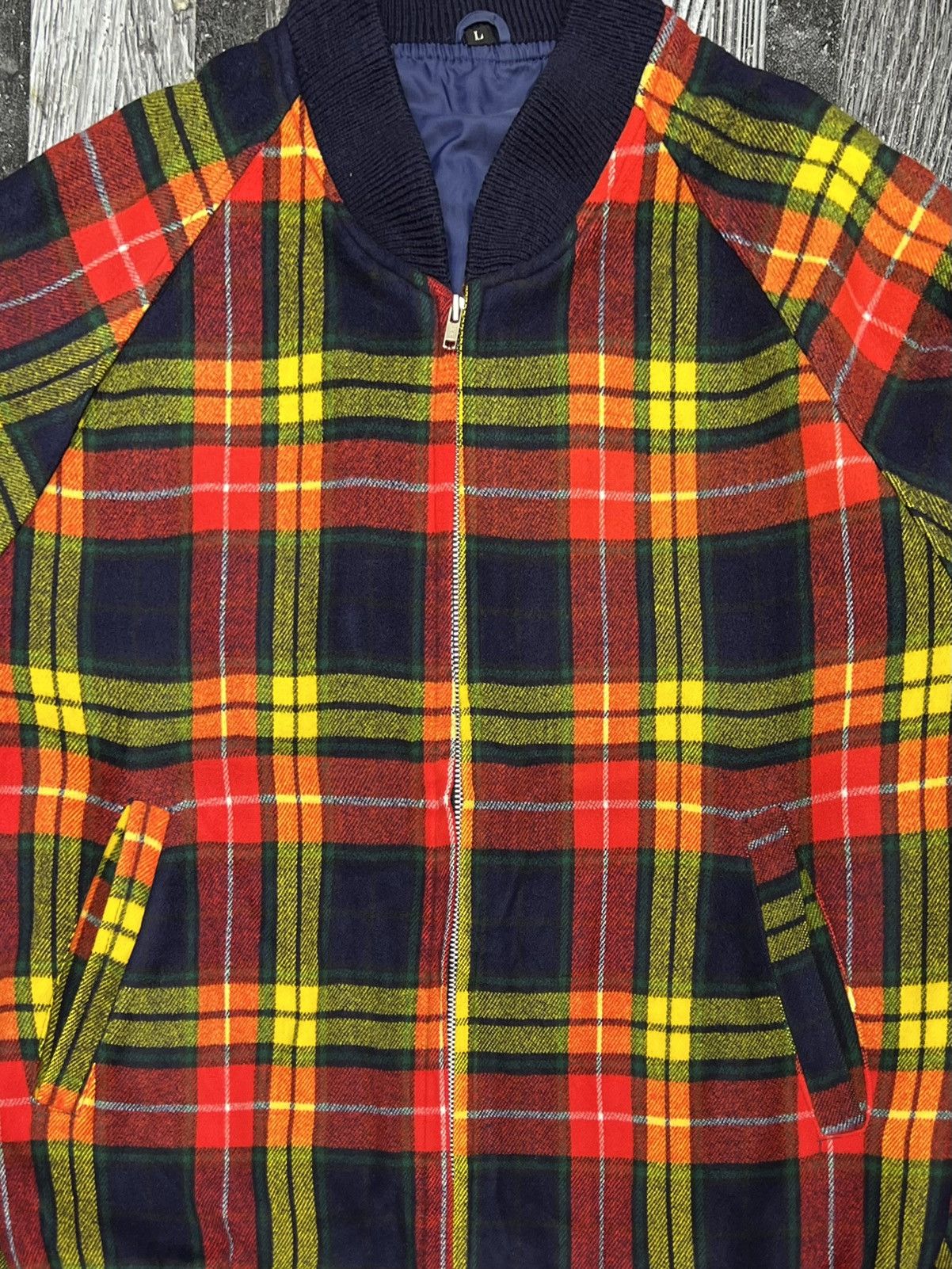 Designer Scottish Buchanan Modern Clan Tartan Bomber Jacket Size US M / EU 48-50 / 2 - 8 Thumbnail