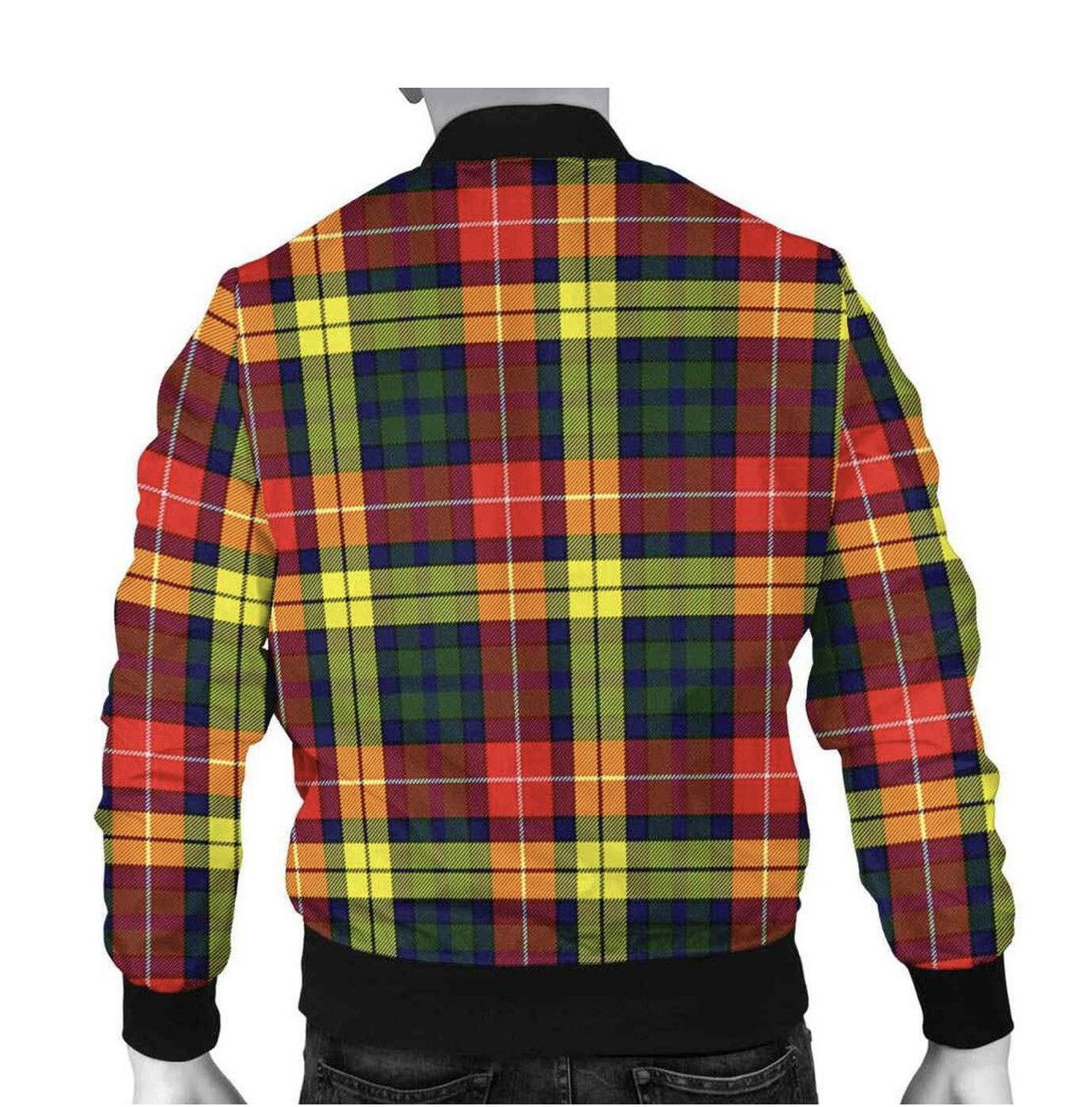 Designer Scottish Buchanan Modern Clan Tartan Bomber Jacket Size US M / EU 48-50 / 2 - 6 Thumbnail