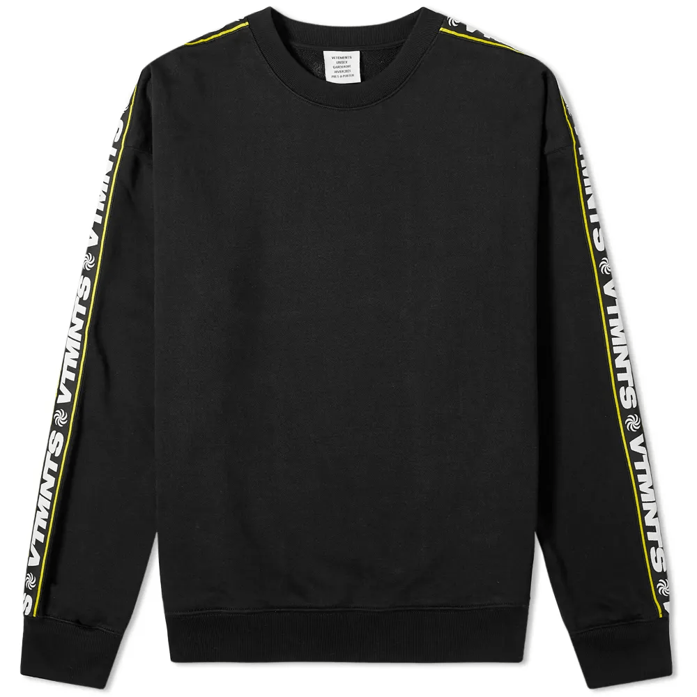 Vetements $760 VETEMENTS black taped logo crew sweatshirt - Large Size US L / EU 52-54 / 3 - 2 Thumbnail