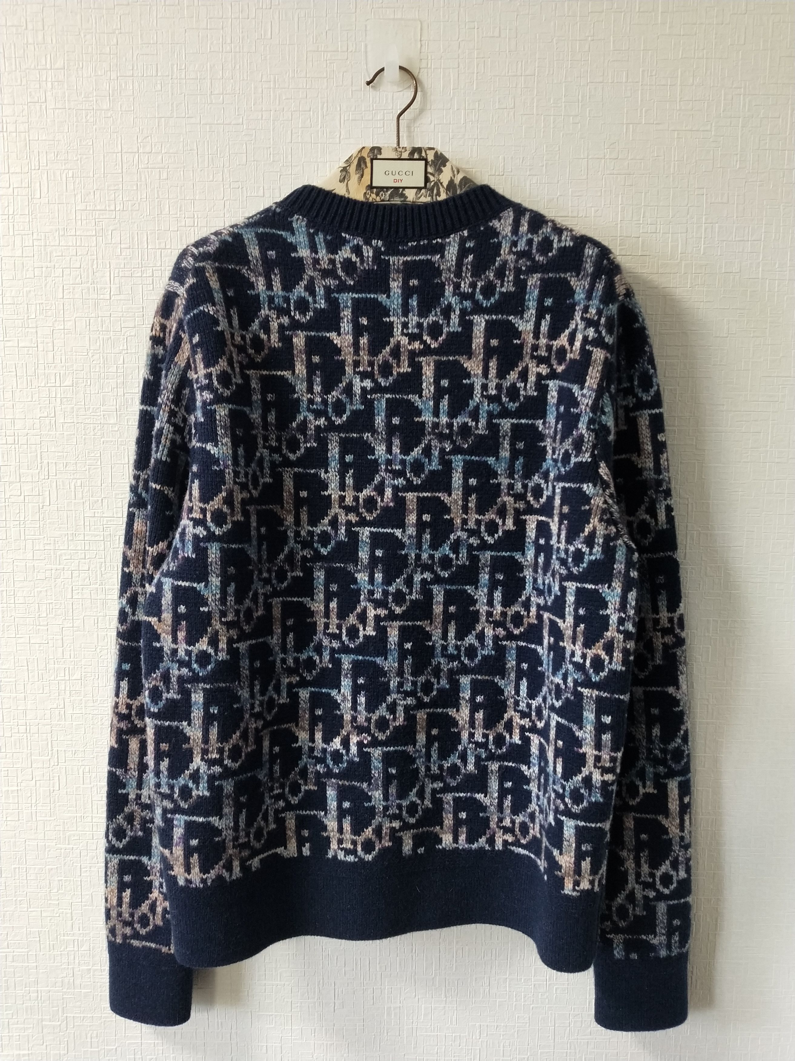 Dior Wool Jacquard Oblique Sweater Size US XL / EU 56 / 4 - 2 Thumbnail