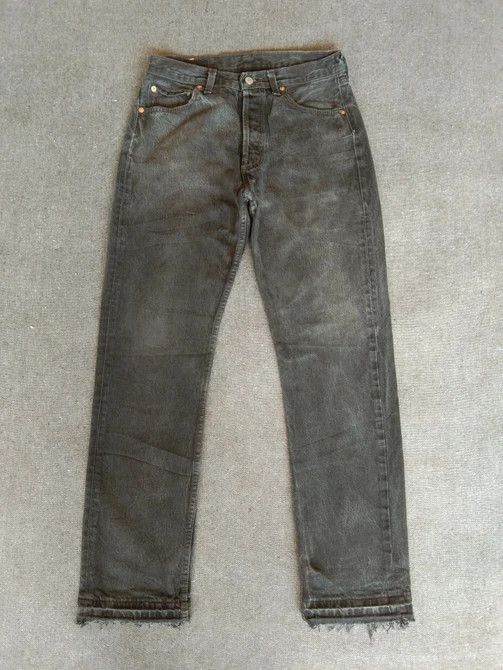 Image of Levis x Vintage 90's Vintage Levi's 501 Faded Black Distressed Jeans 30X31, Men's