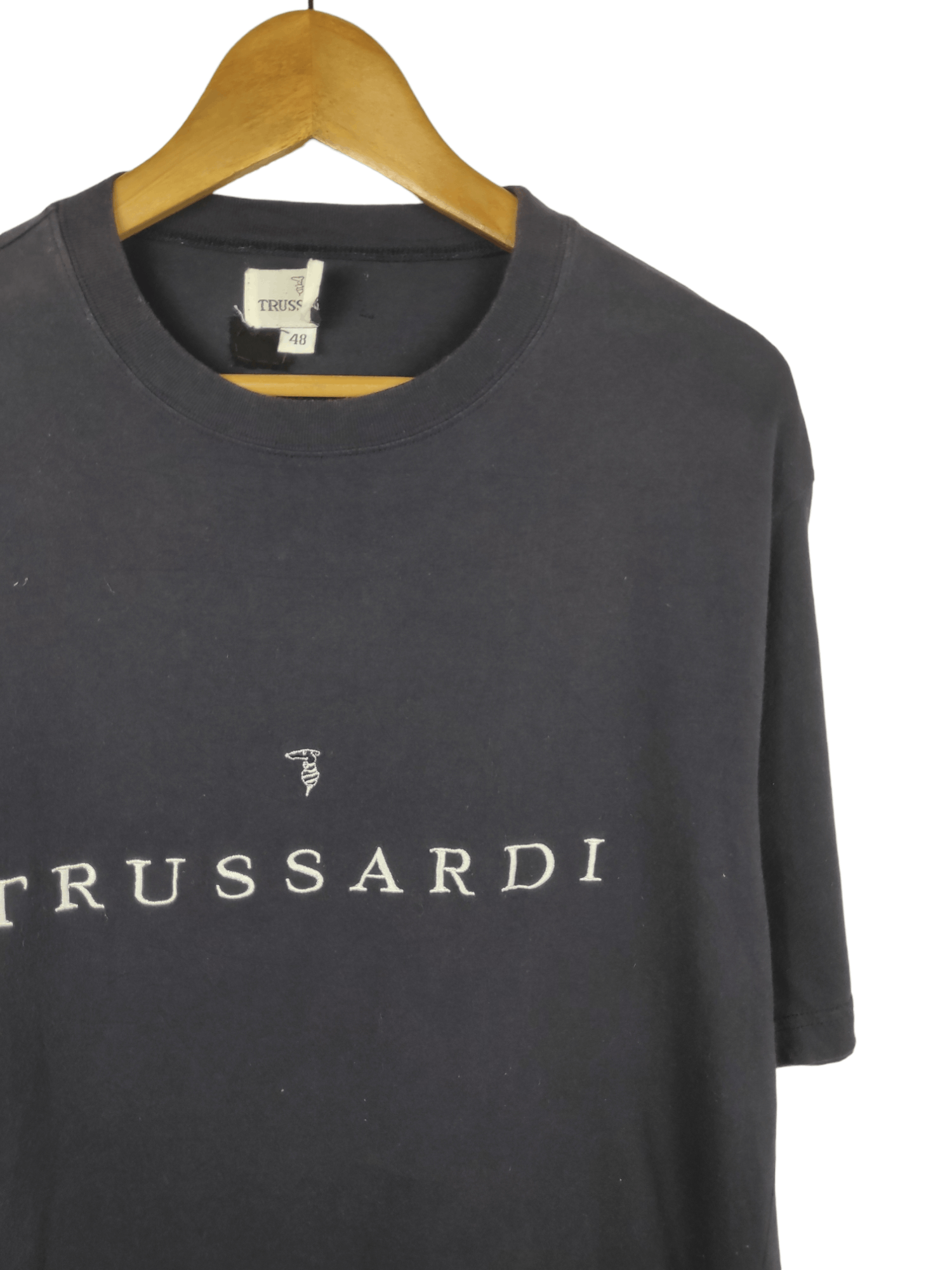 Trussardi × Vintage Vintage Embroided Trussardi Spellout Shirt Size US M / EU 48-50 / 2 - 2 Thumbnail