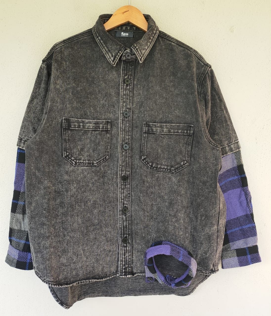Flannel A'gem Denim Reconstructed Shirt Size US XL / EU 56 / 4 - 1 Thumbnail