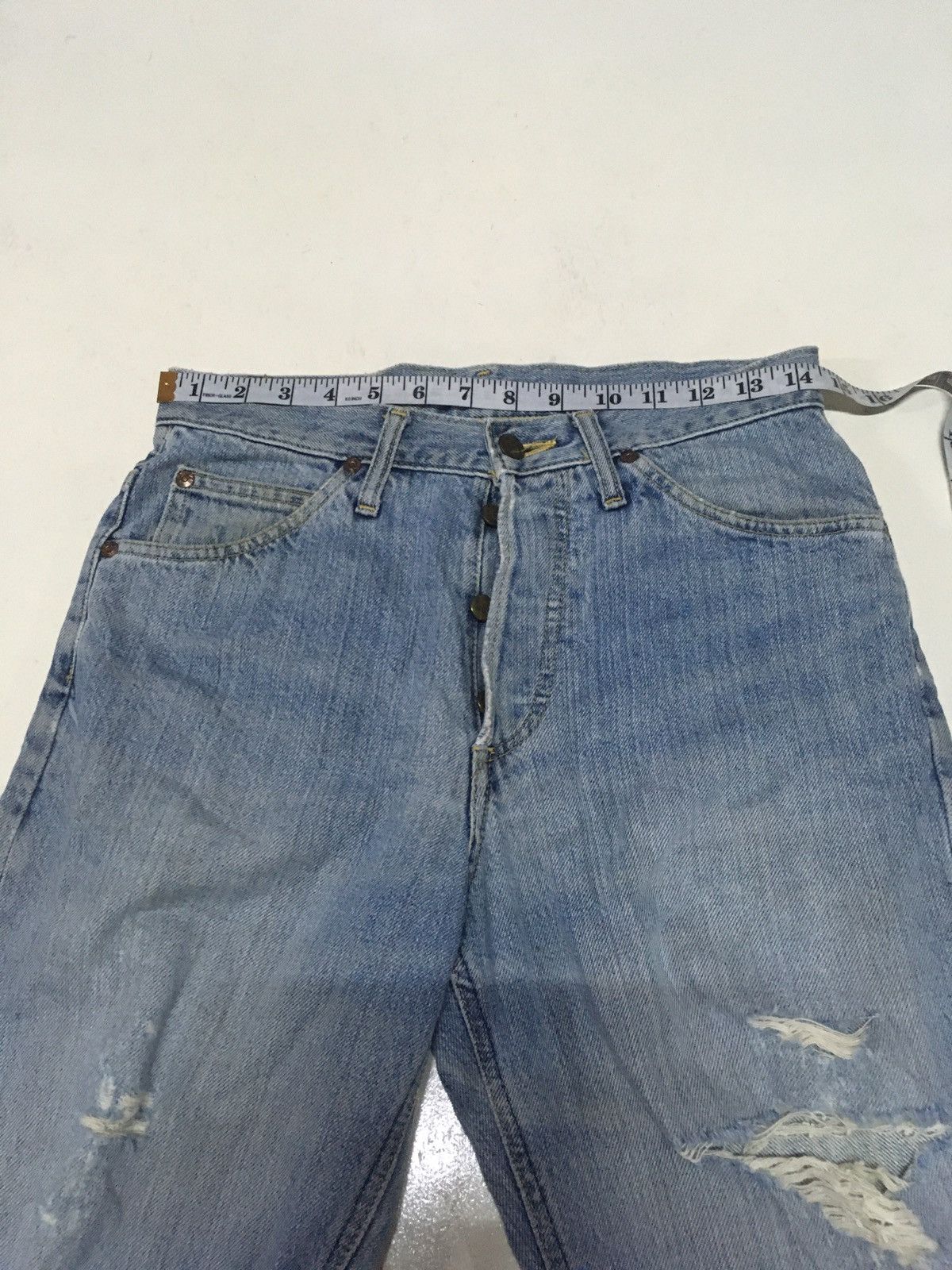 Edwin × Lee × Vintage RARe Vintage lee X Edwin blue wash distressed denim Size US 29 - 4 Thumbnail