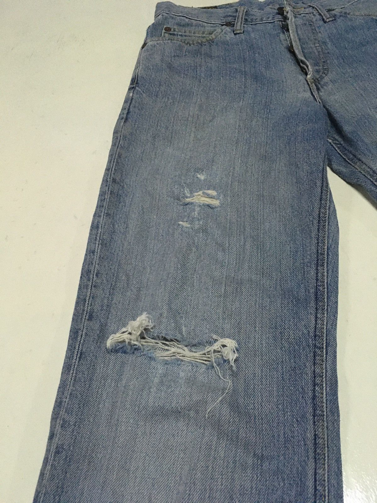 Edwin × Lee × Vintage RARe Vintage lee X Edwin blue wash distressed denim Size US 29 - 8 Thumbnail