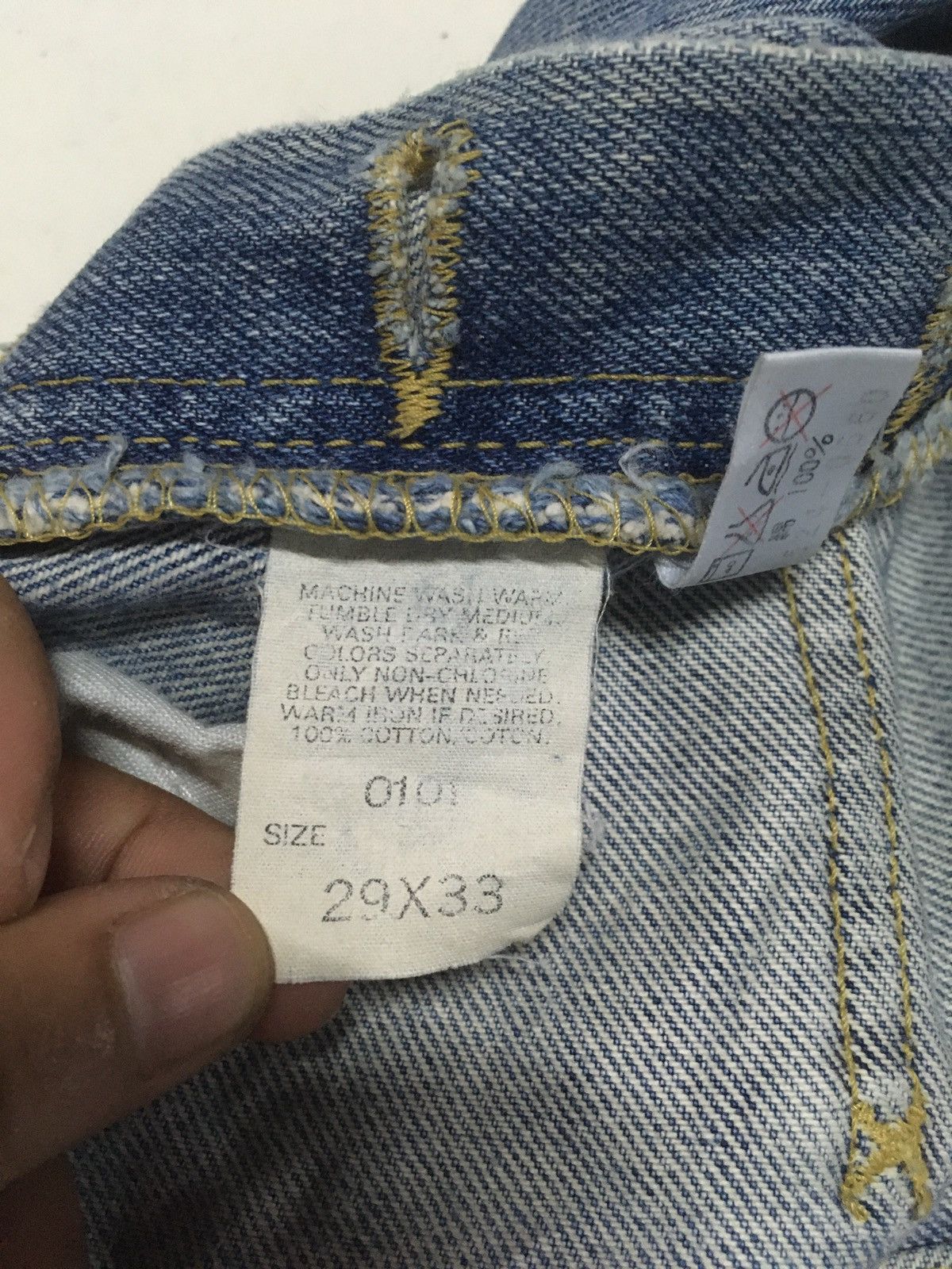 Edwin × Lee × Vintage RARe Vintage lee X Edwin blue wash distressed denim Size US 29 - 13 Thumbnail