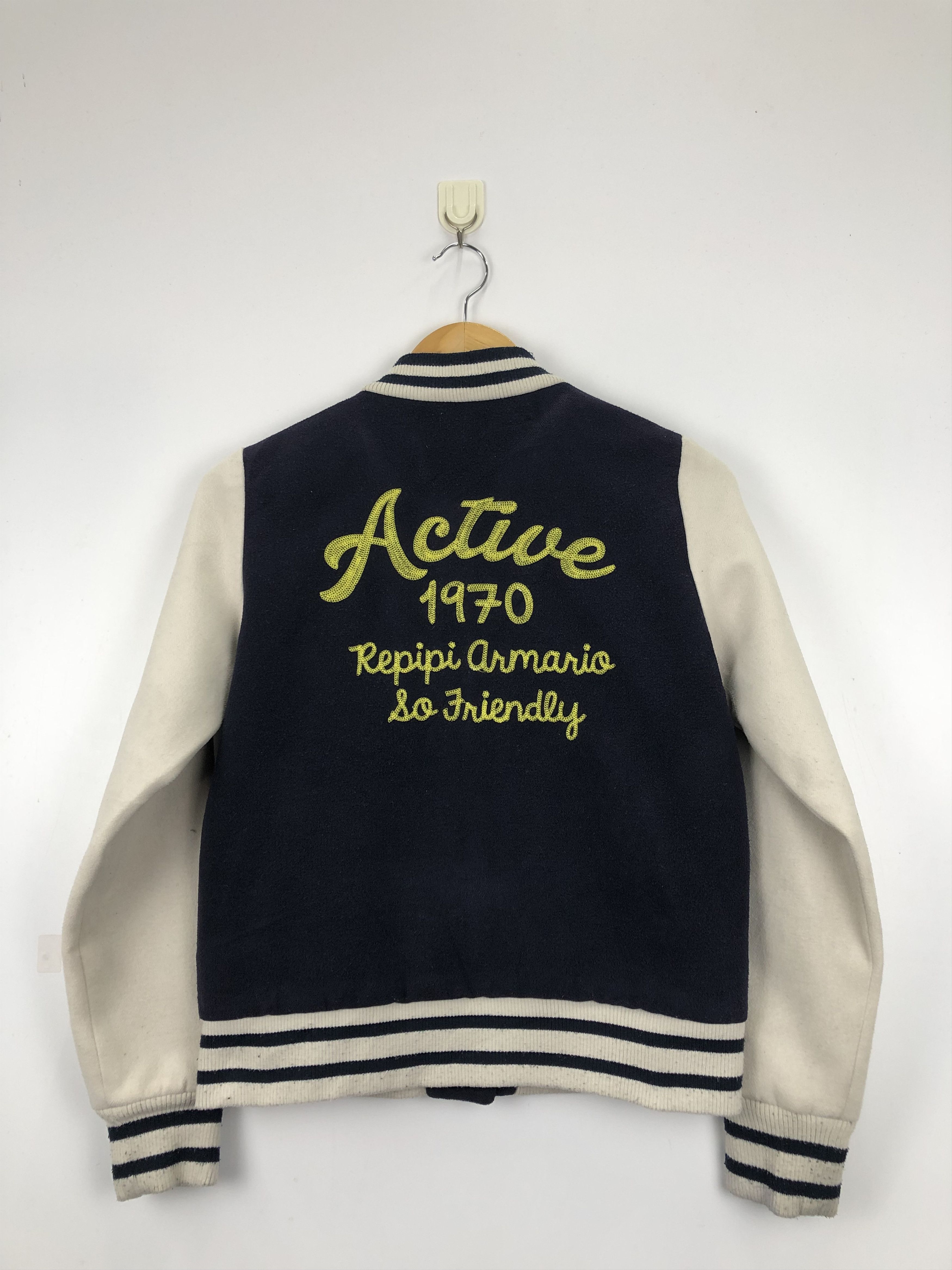 image of 90's Repipi Armario Wool Varsity Jacket in Blue, Men's (Size Medium)