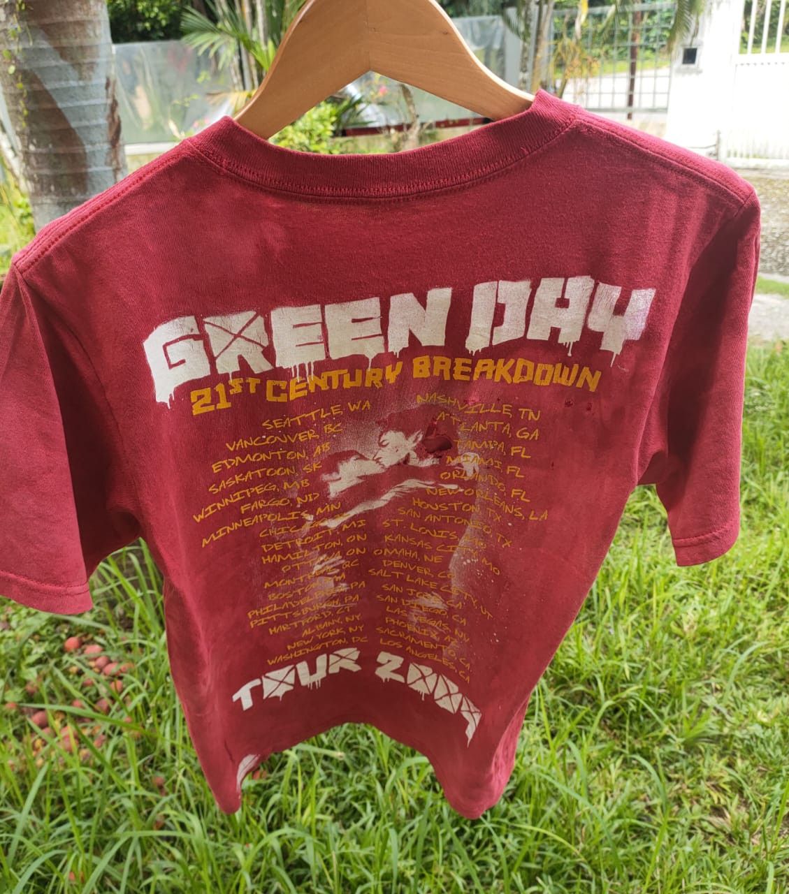 Anvil Thrashed Distressed Green Day Band T Size US S / EU 44-46 / 1 - 4 Thumbnail