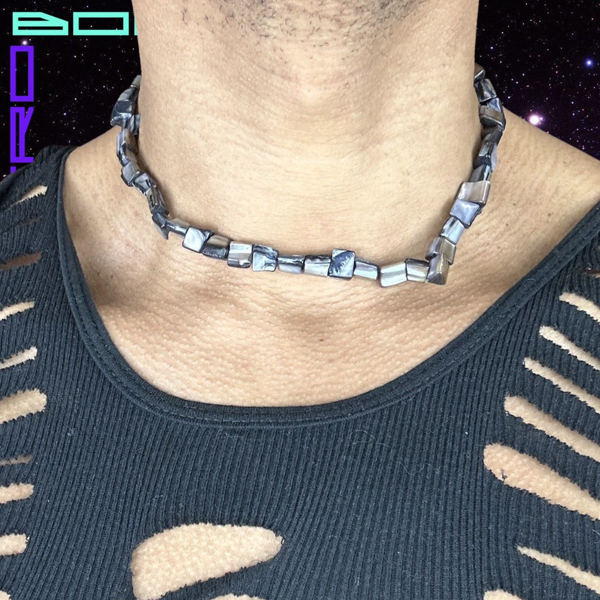Other Black Abalone Beaded Choker Necklace Size ONE SIZE - 1 Thumbnail