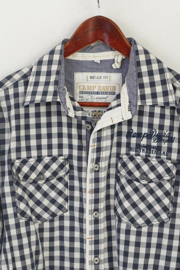Camp David Camp David Men M Casual Shirt Navy Cotton 5704 Size US M / EU 48-50 / 2 - 3 Thumbnail