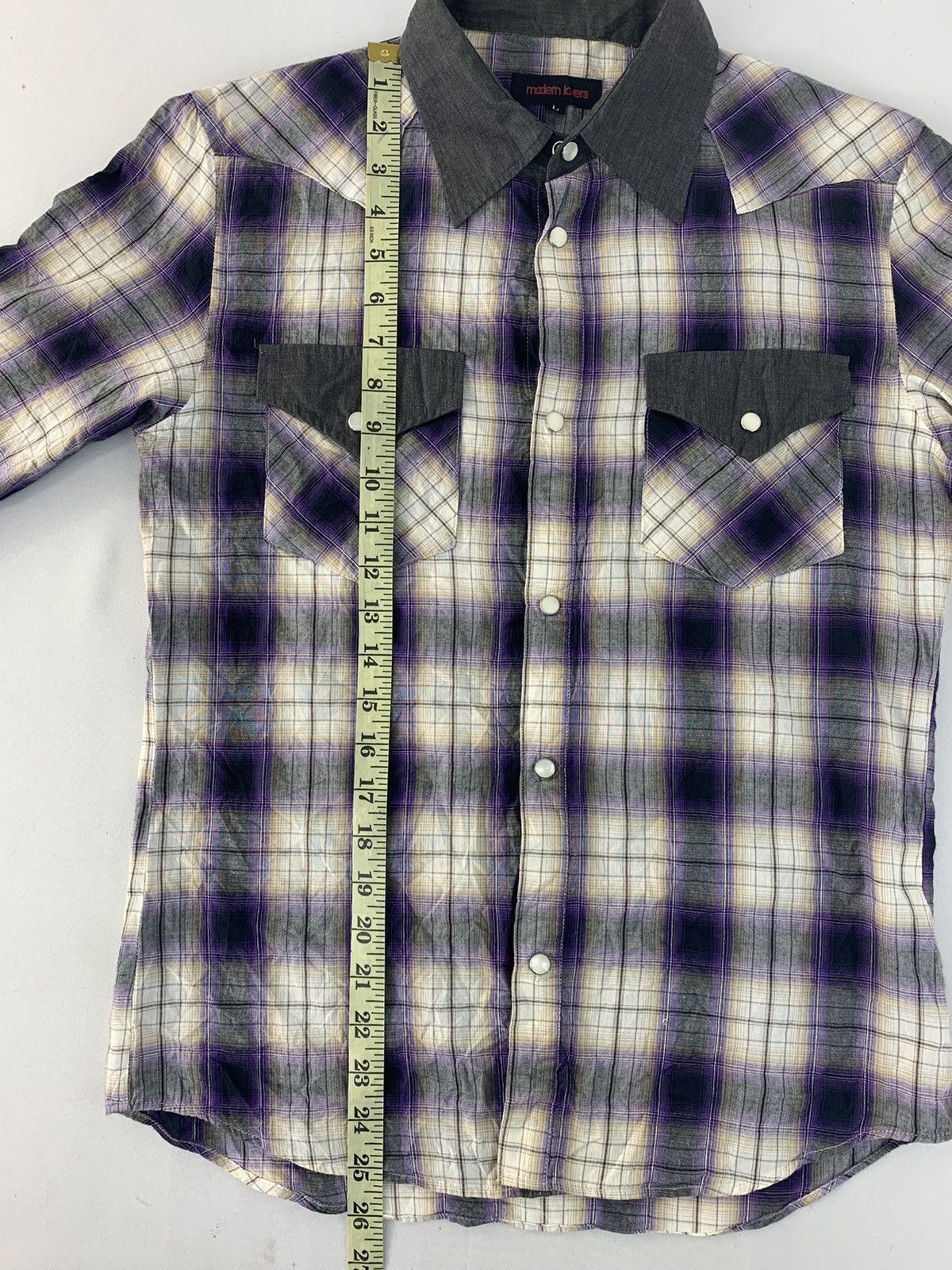 Japanese Brand Hype Modern Lovers Shadow Plaid Checked Shirt Classic Size M / US 6-8 / IT 42-44 - 7 Thumbnail