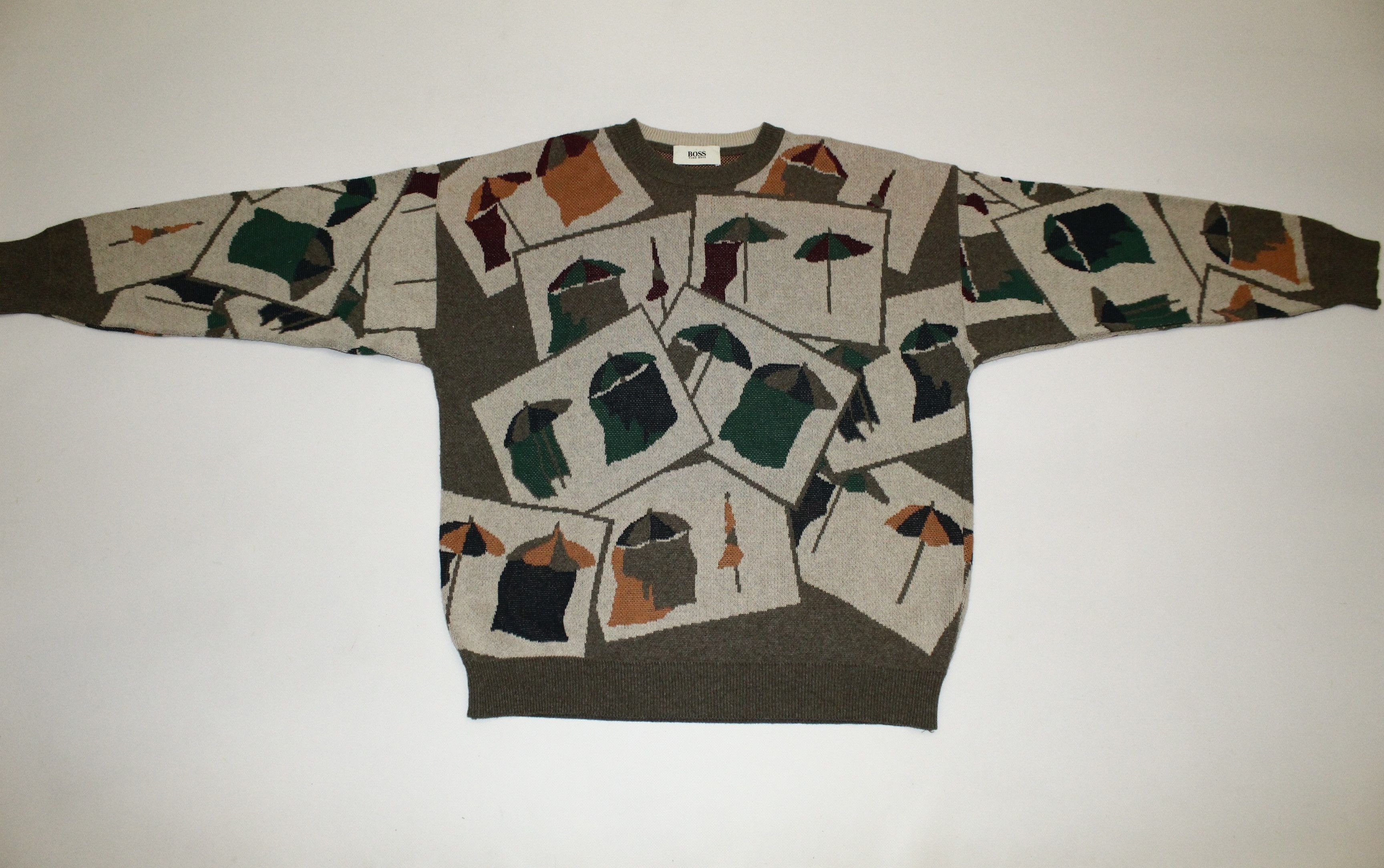 Hugo Boss 70s Rare Hugo Boss Abstract Design Knit Jacquard Sweater Size US XL / EU 56 / 4 - 2 Thumbnail