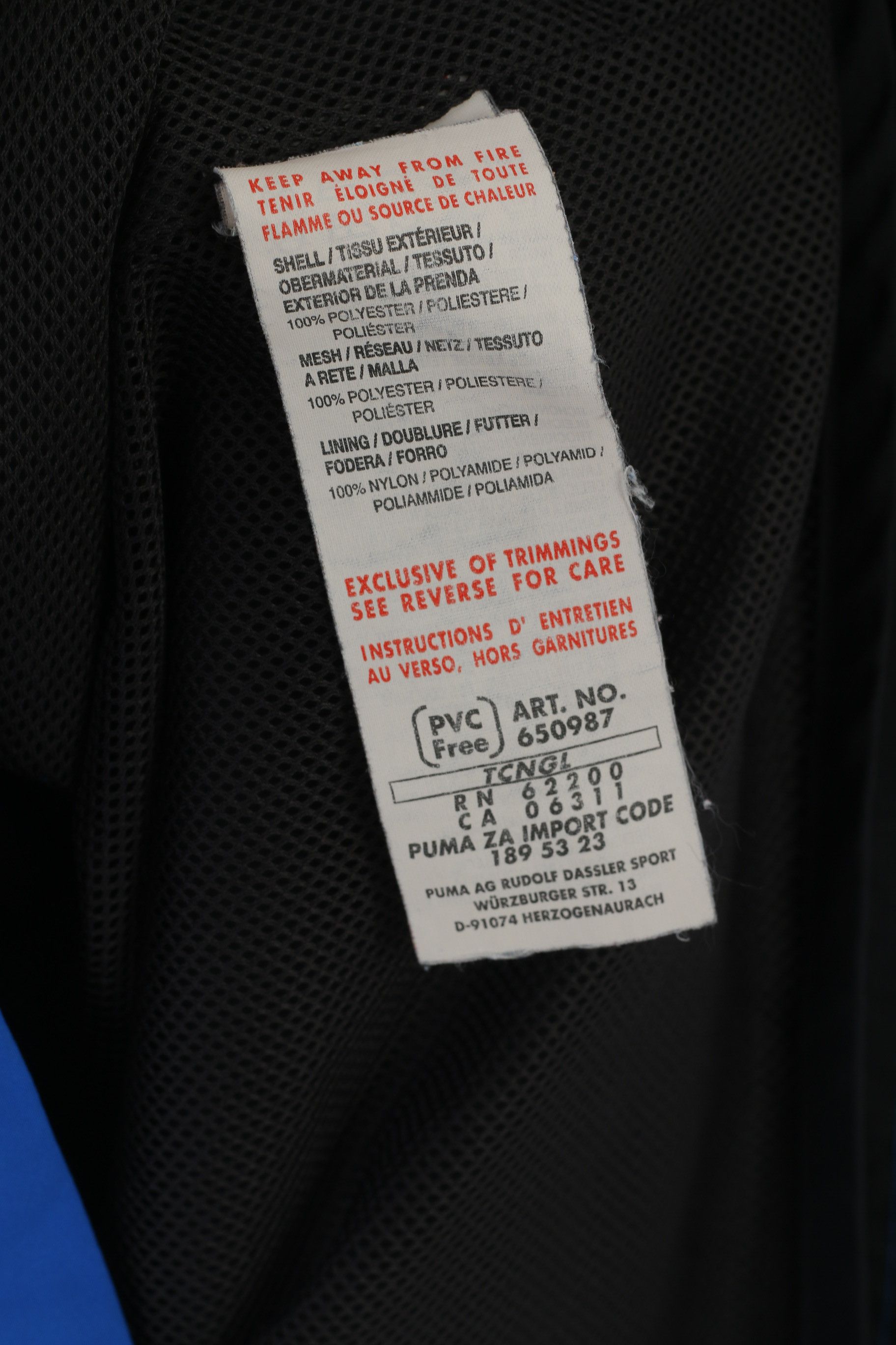 Puma Puma Men L Jacket Blue Zip Up Lightweight vtg 5735 Size US L / EU 52-54 / 3 - 6 Thumbnail