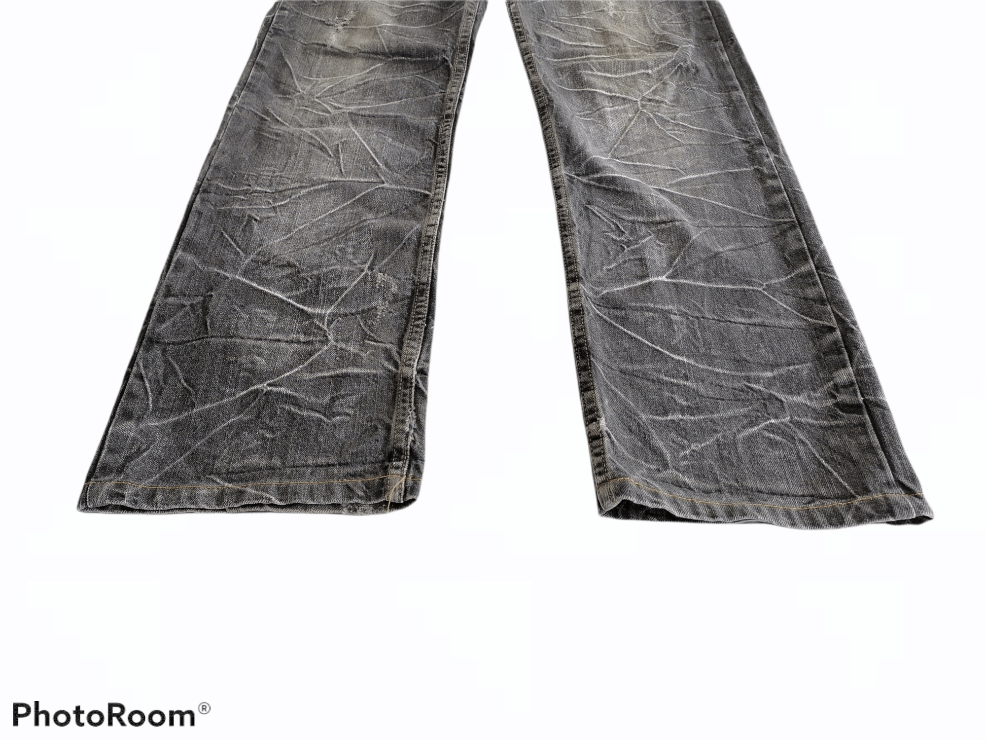 Japanese Brand Nylaus Double Waist Lightning Distressed Denim Pants Size US 32 / EU 48 - 4 Thumbnail