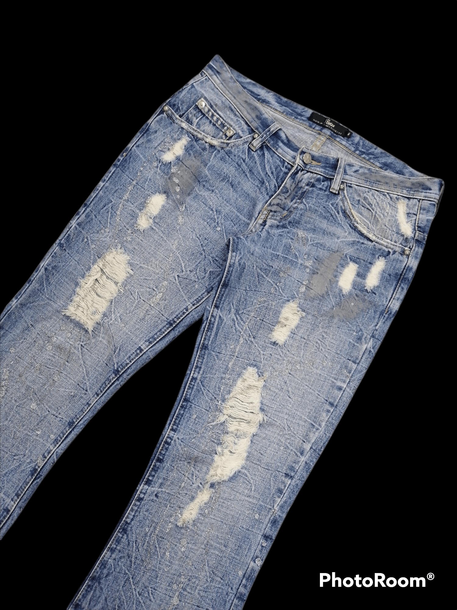 Hysteric Glamour × Japanese Brand Flare Jeans Midas Lightning Ripped Denim Pants Size US 32 / EU 48 - 3 Thumbnail