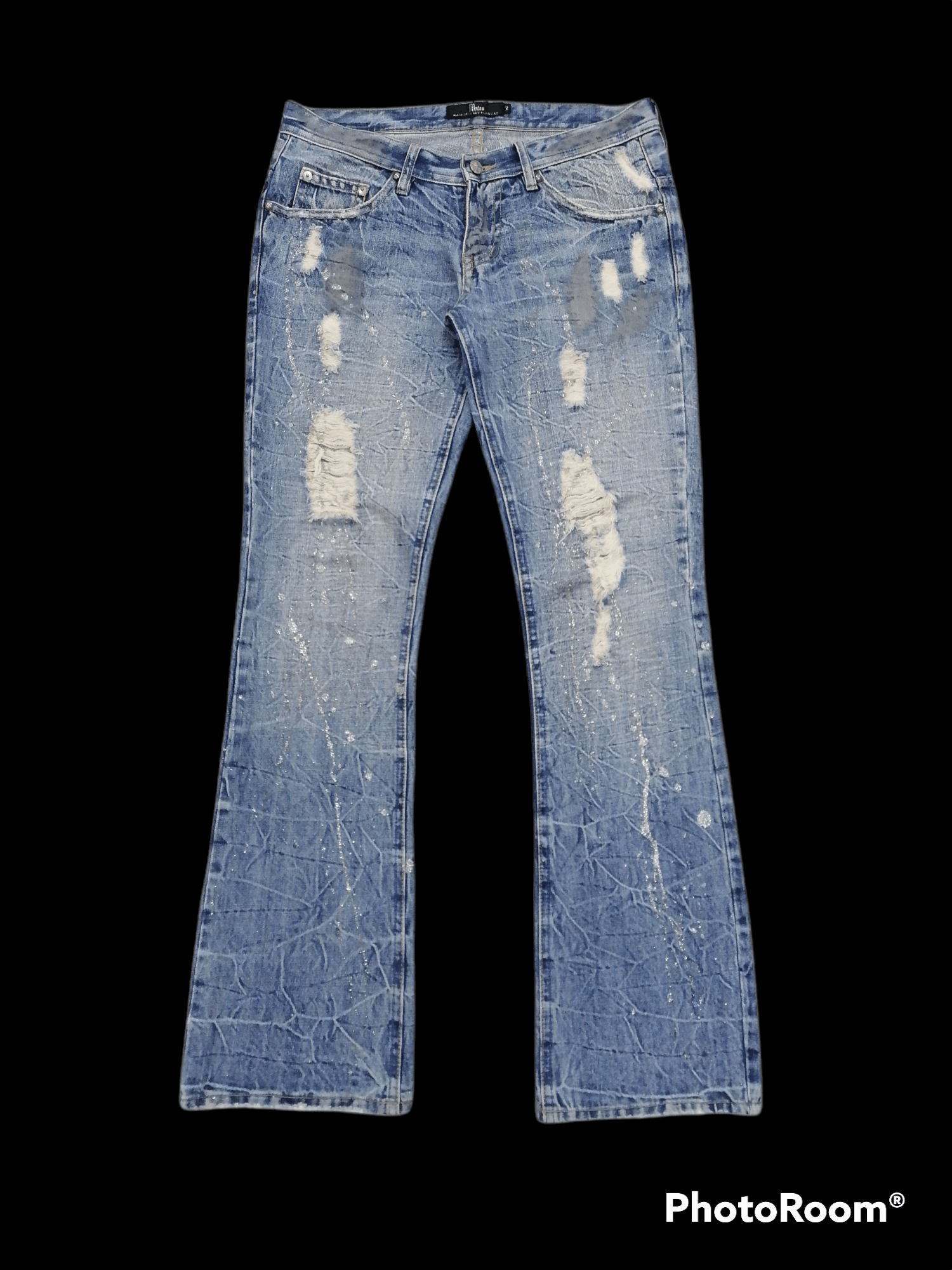 Hysteric Glamour × Japanese Brand Flare Jeans Midas Lightning Ripped Denim Pants Size US 32 / EU 48 - 1 Thumbnail
