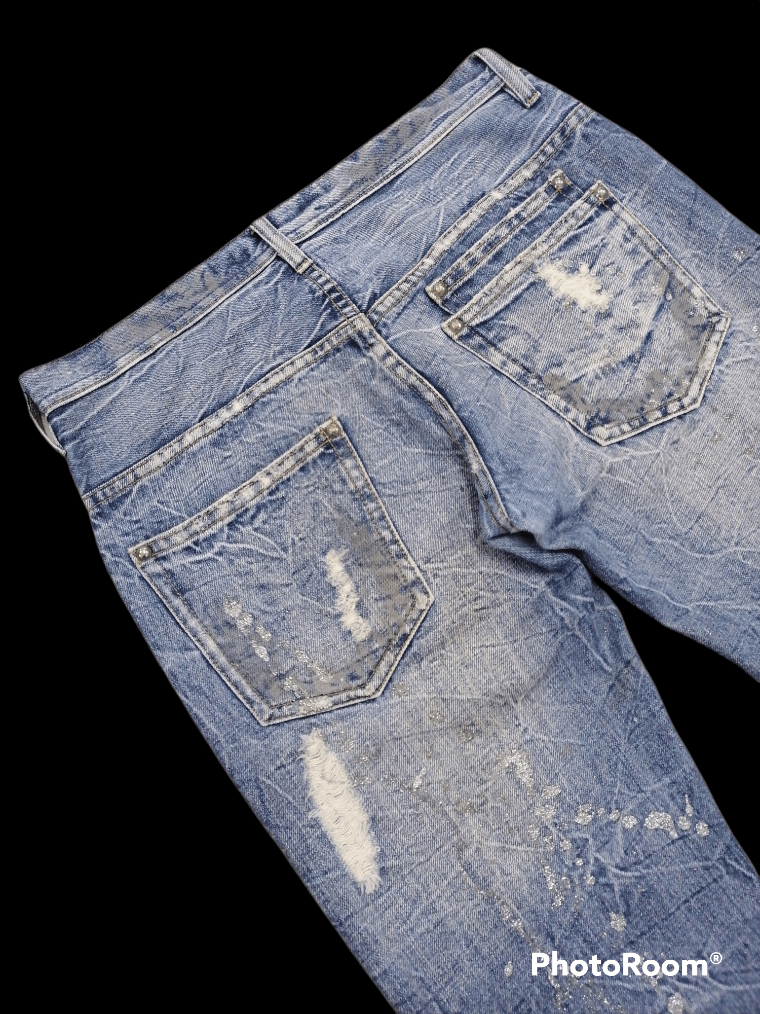 Hysteric Glamour × Japanese Brand Flare Jeans Midas Lightning Ripped Denim Pants Size US 32 / EU 48 - 6 Thumbnail