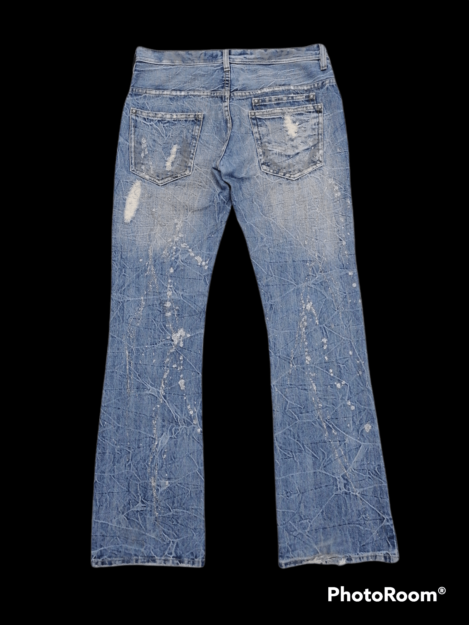 Hysteric Glamour × Japanese Brand Flare Jeans Midas Lightning Ripped Denim Pants Size US 32 / EU 48 - 5 Thumbnail