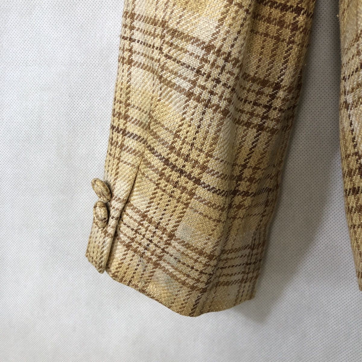 Issey Miyake Vintage Issey Miyake x Tsumori Chisato Hemp Checkered Blazer Size S / US 4 / IT 40 - 7 Thumbnail