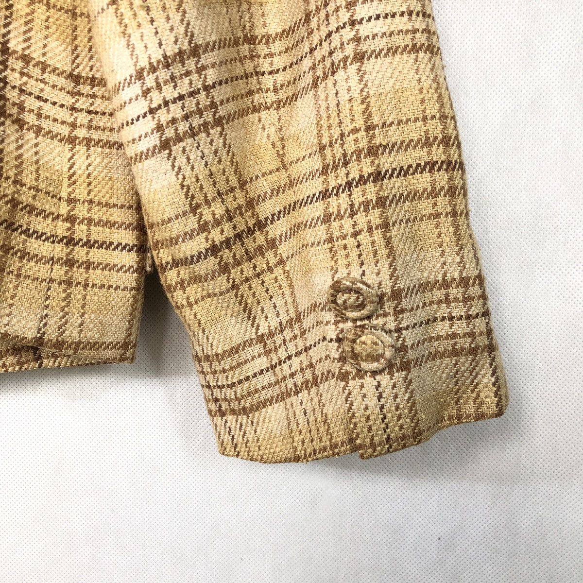 Issey Miyake Vintage Issey Miyake x Tsumori Chisato Hemp Checkered Blazer Size S / US 4 / IT 40 - 9 Thumbnail