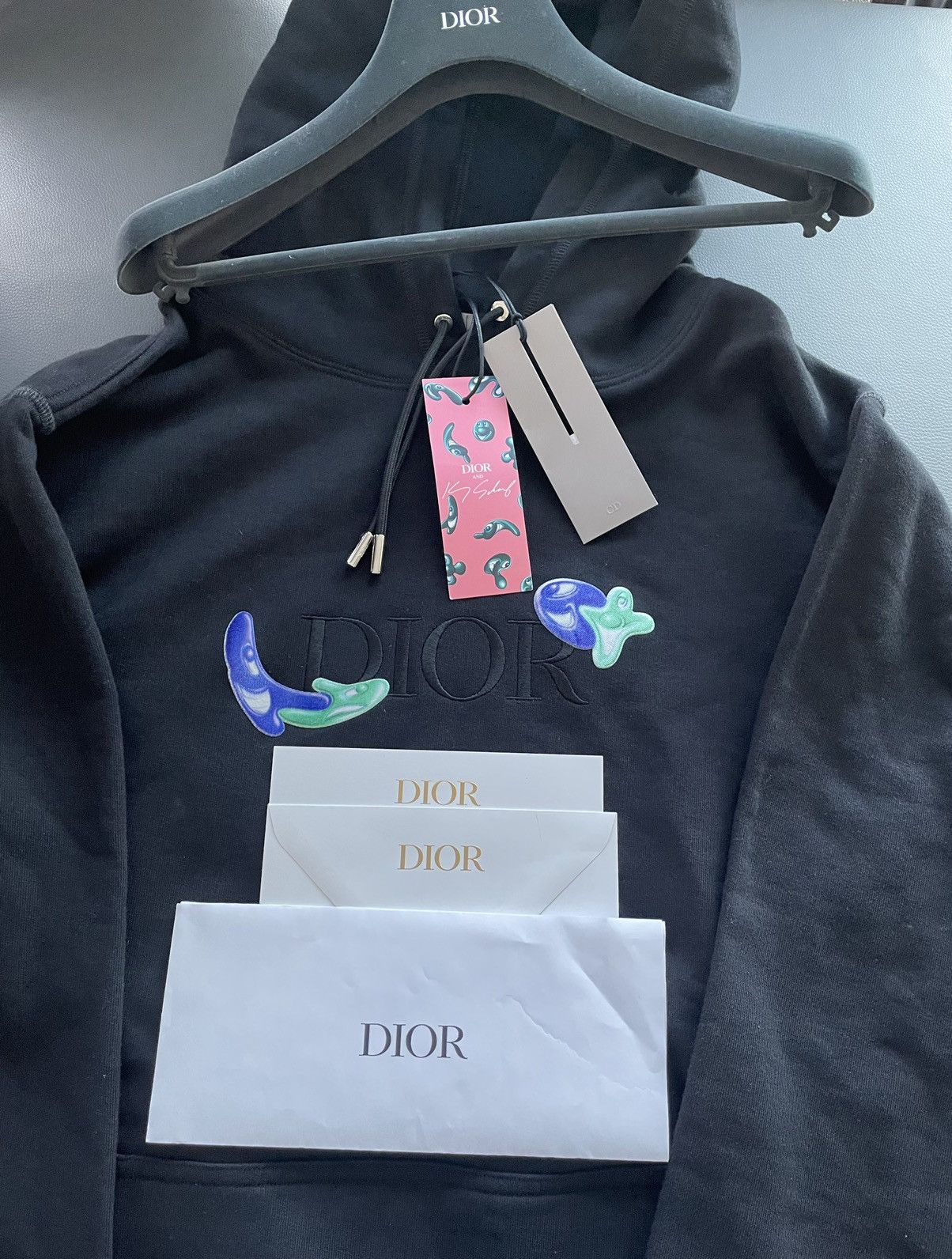 Dior $2,500 Sold Out Dior x Kenny Scharf Super Runway Logo Hoodie Size US XL / EU 56 / 4 - 2 Thumbnail