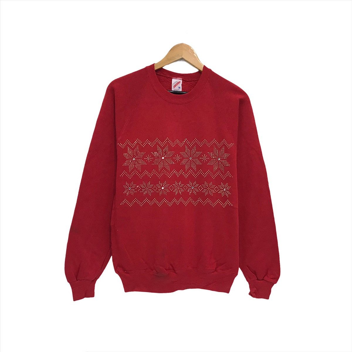 Jerzees × Vintage Vintage 90’s Art Design Crystal Bling Sweatshirt Size US S / EU 44-46 / 1 - 1 Thumbnail