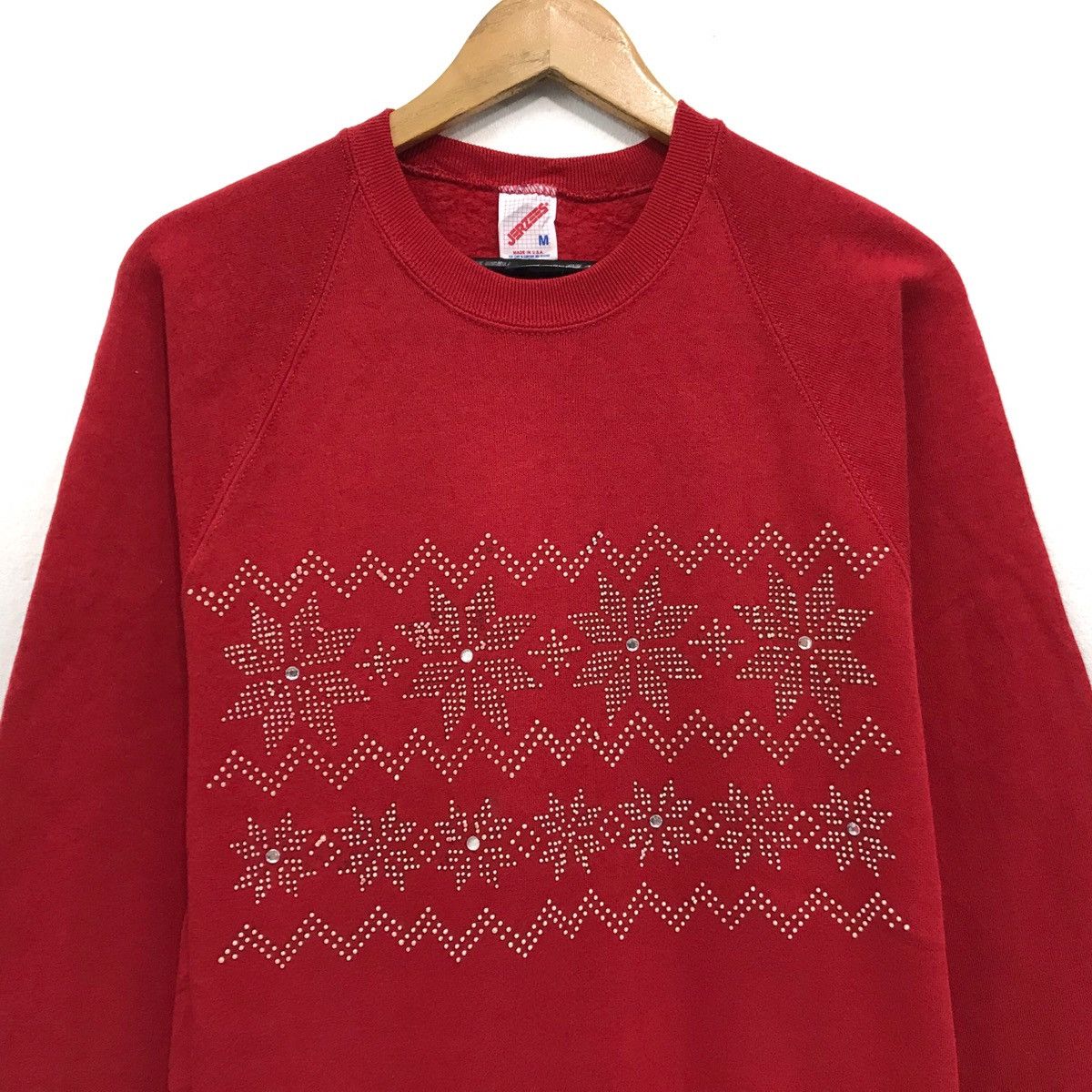 Jerzees × Vintage Vintage 90’s Art Design Crystal Bling Sweatshirt Size US S / EU 44-46 / 1 - 2 Thumbnail
